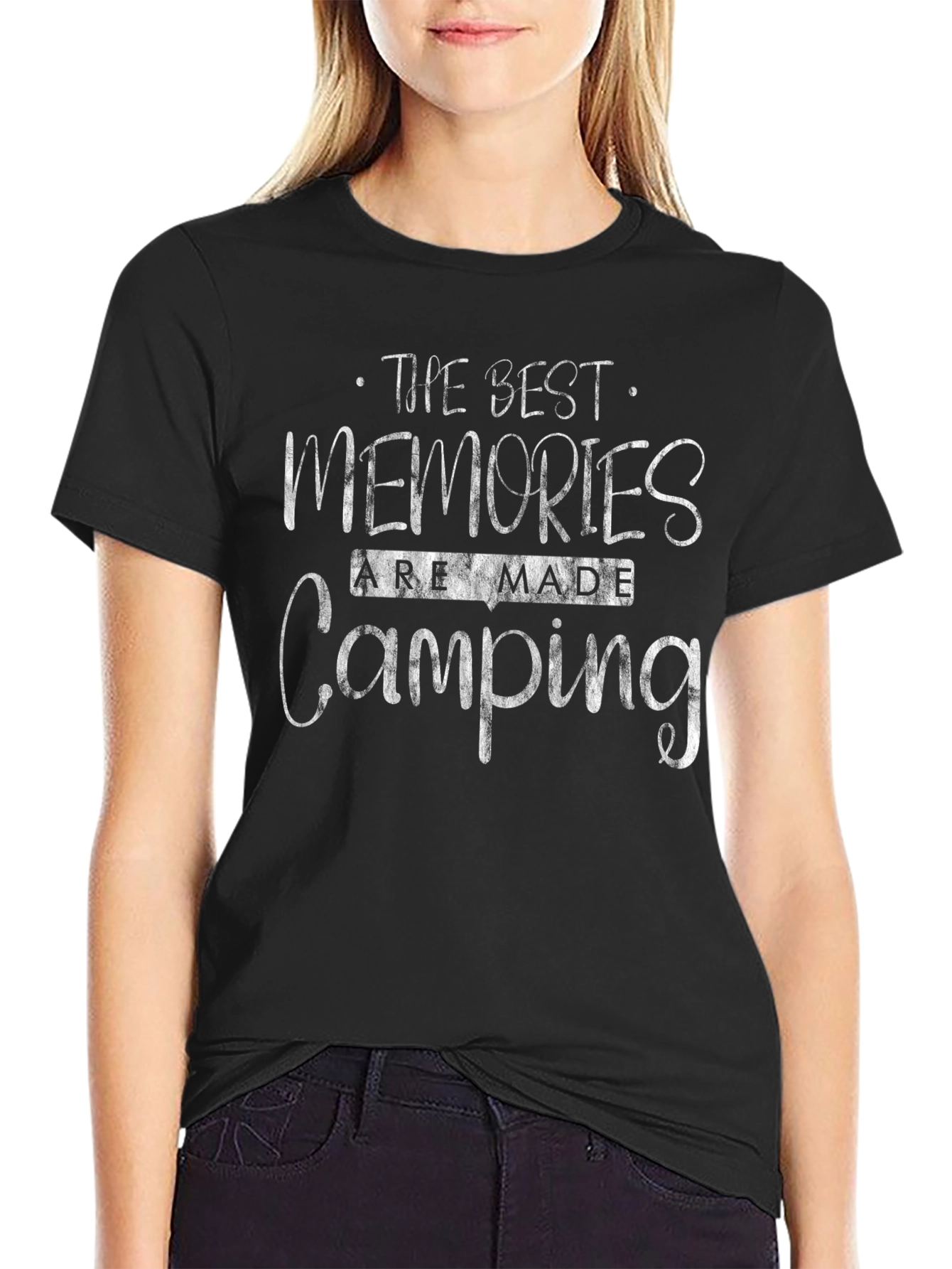 Camping Memories T-Shirt - Black Crew Neck Tee