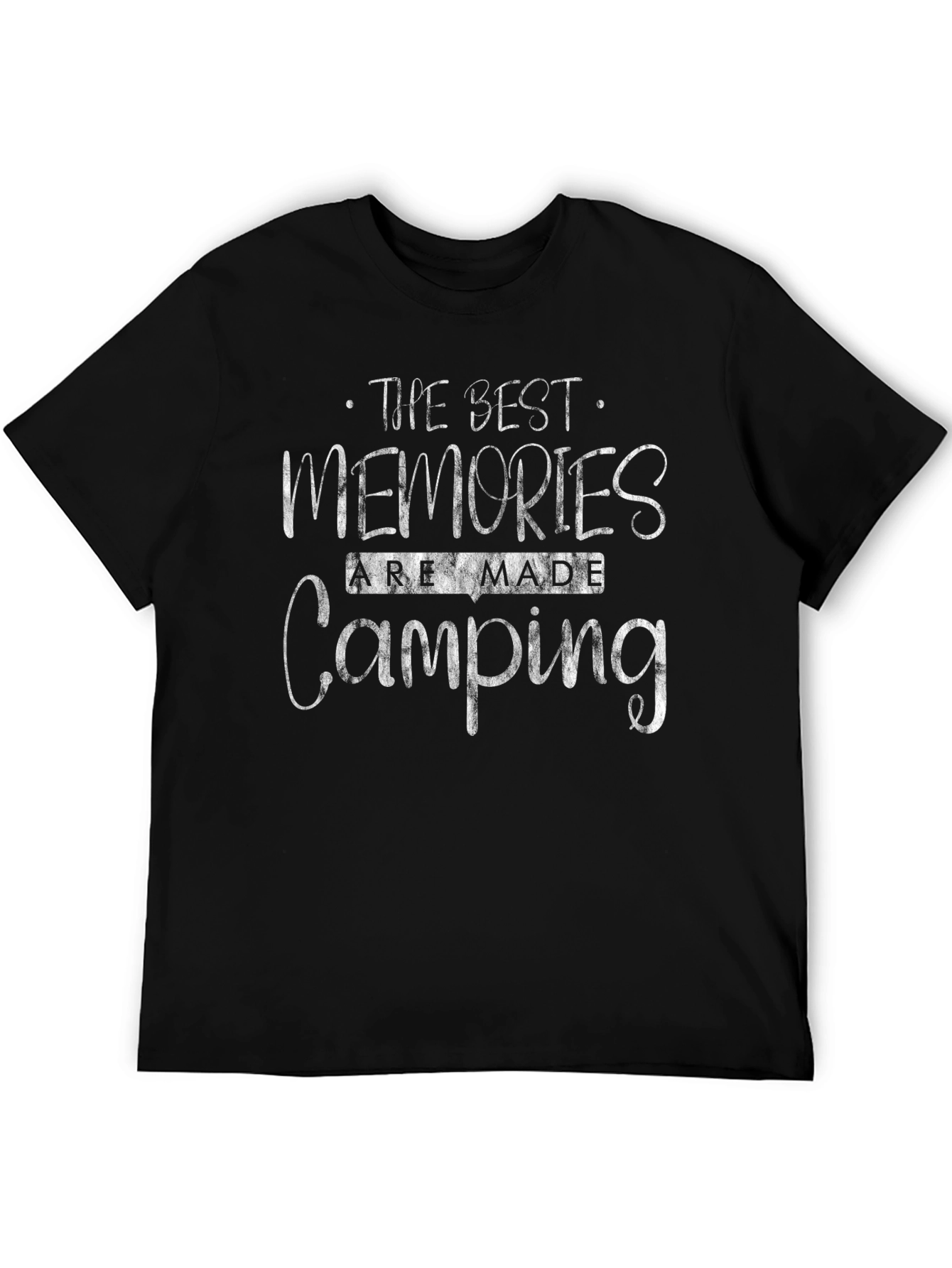 Camping Memories T-Shirt - Black Crew Neck Tee