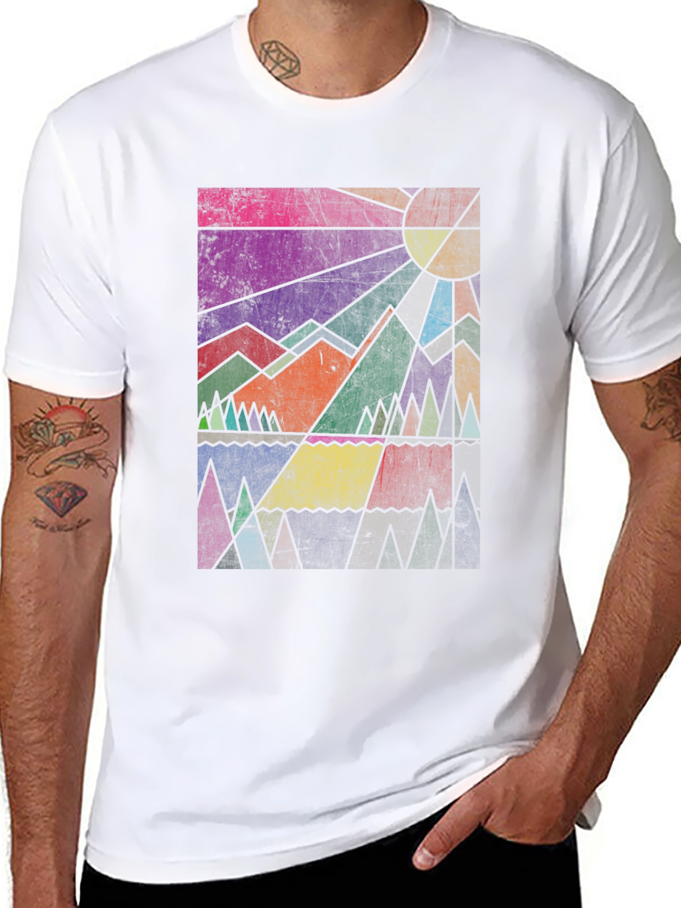 Geometric Mountain Graphic Tee