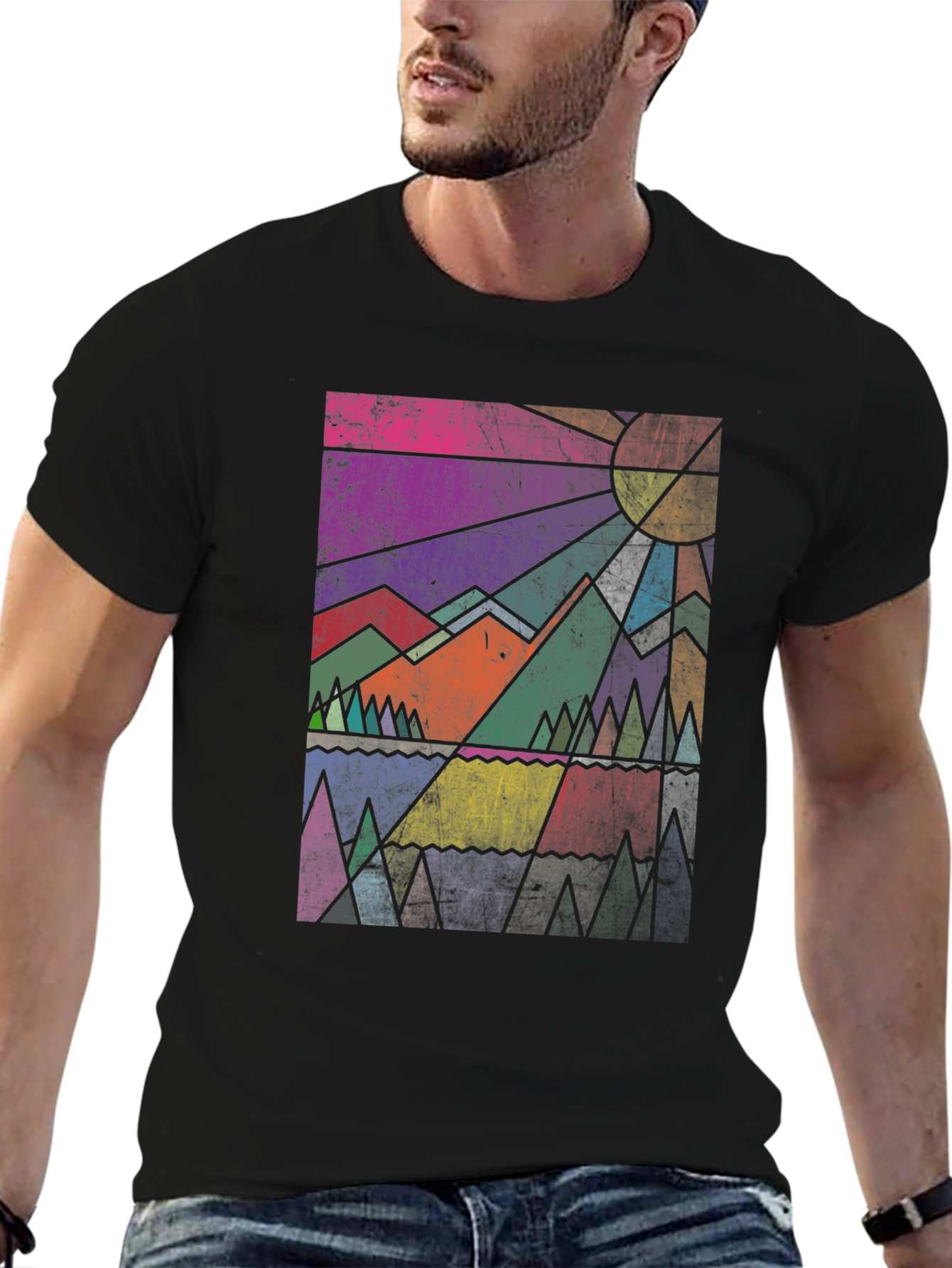 Geometric Mountain Graphic Tee
