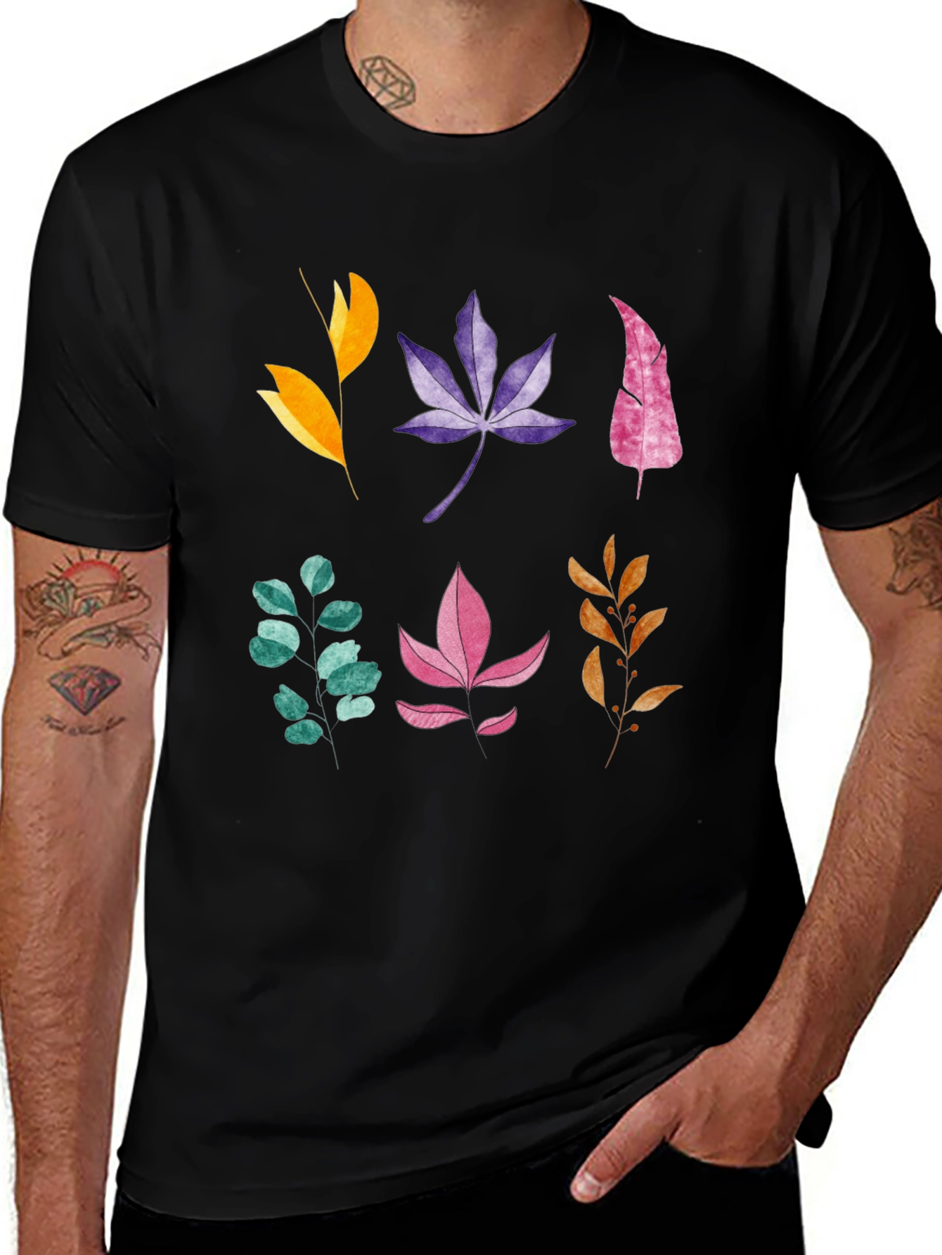 Botanical Leaves Graphic Print Tee