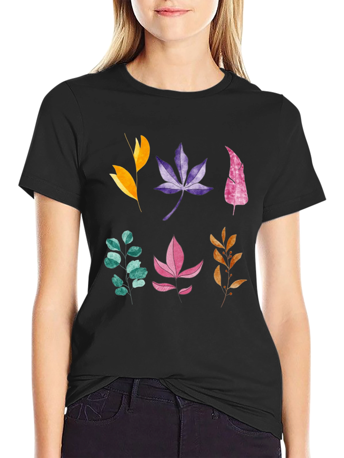 Botanical Leaves Graphic Print Tee