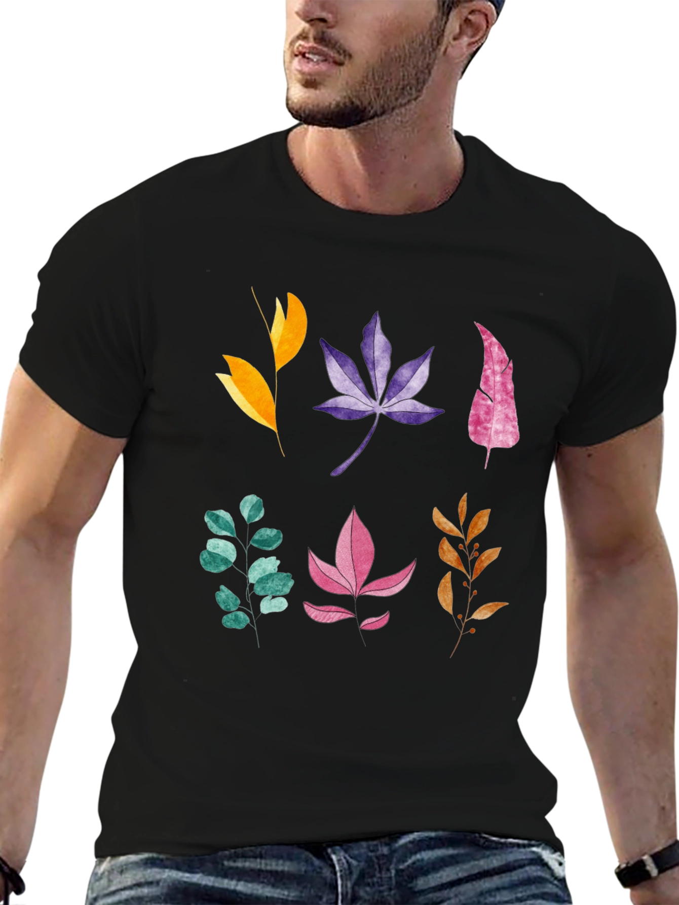 Botanical Leaves Graphic Print Tee