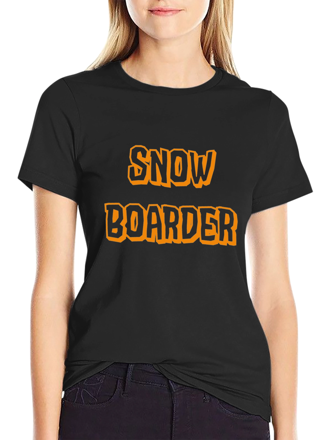 Snowboarder Black Graphic T-Shirt