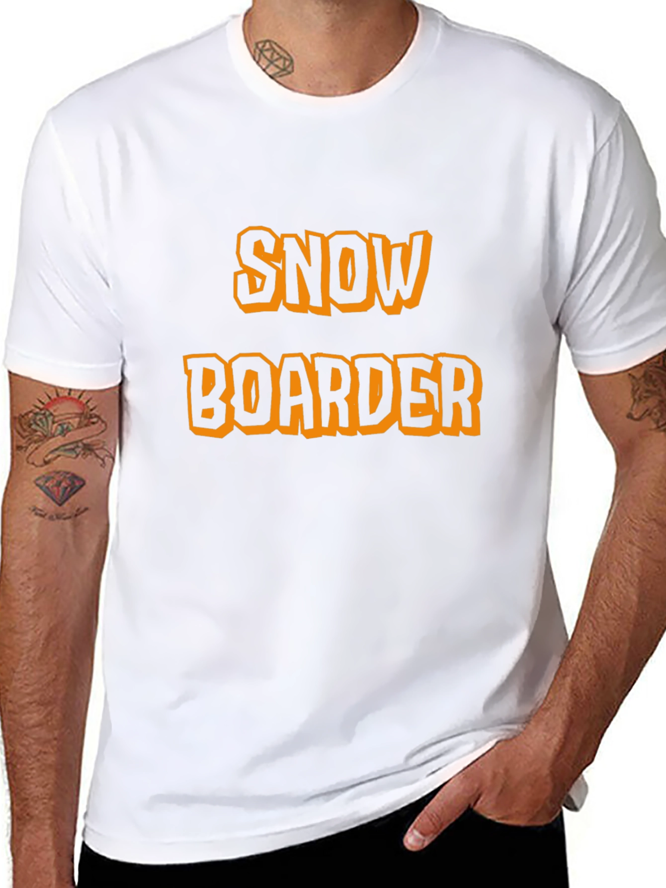 Snowboarder Black Graphic T-Shirt