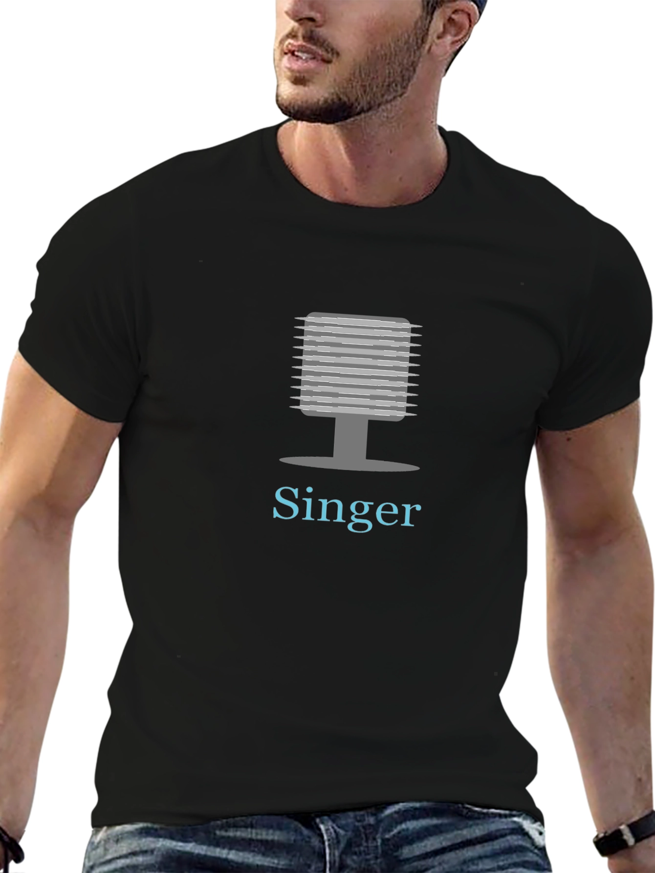 Singer Graphic Tee - Black Cotton Blend