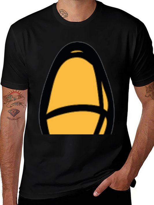 Black T-Shirt with Abstract Yellow Design