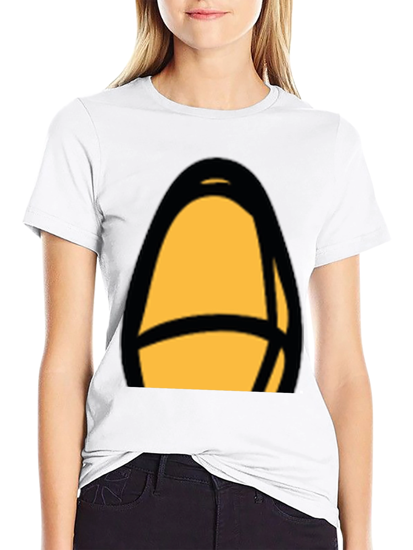 Black T-Shirt with Abstract Yellow Design