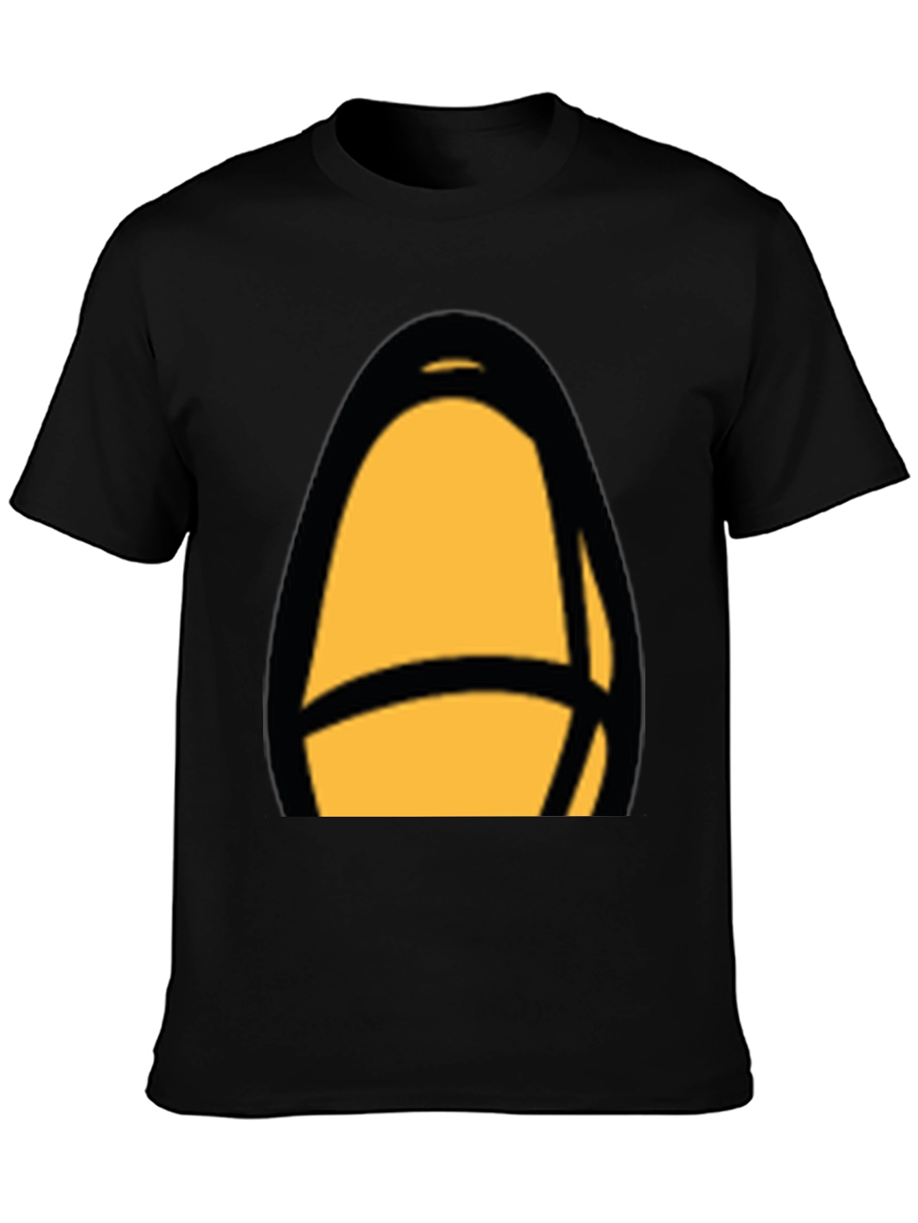 Black T-Shirt with Abstract Yellow Design