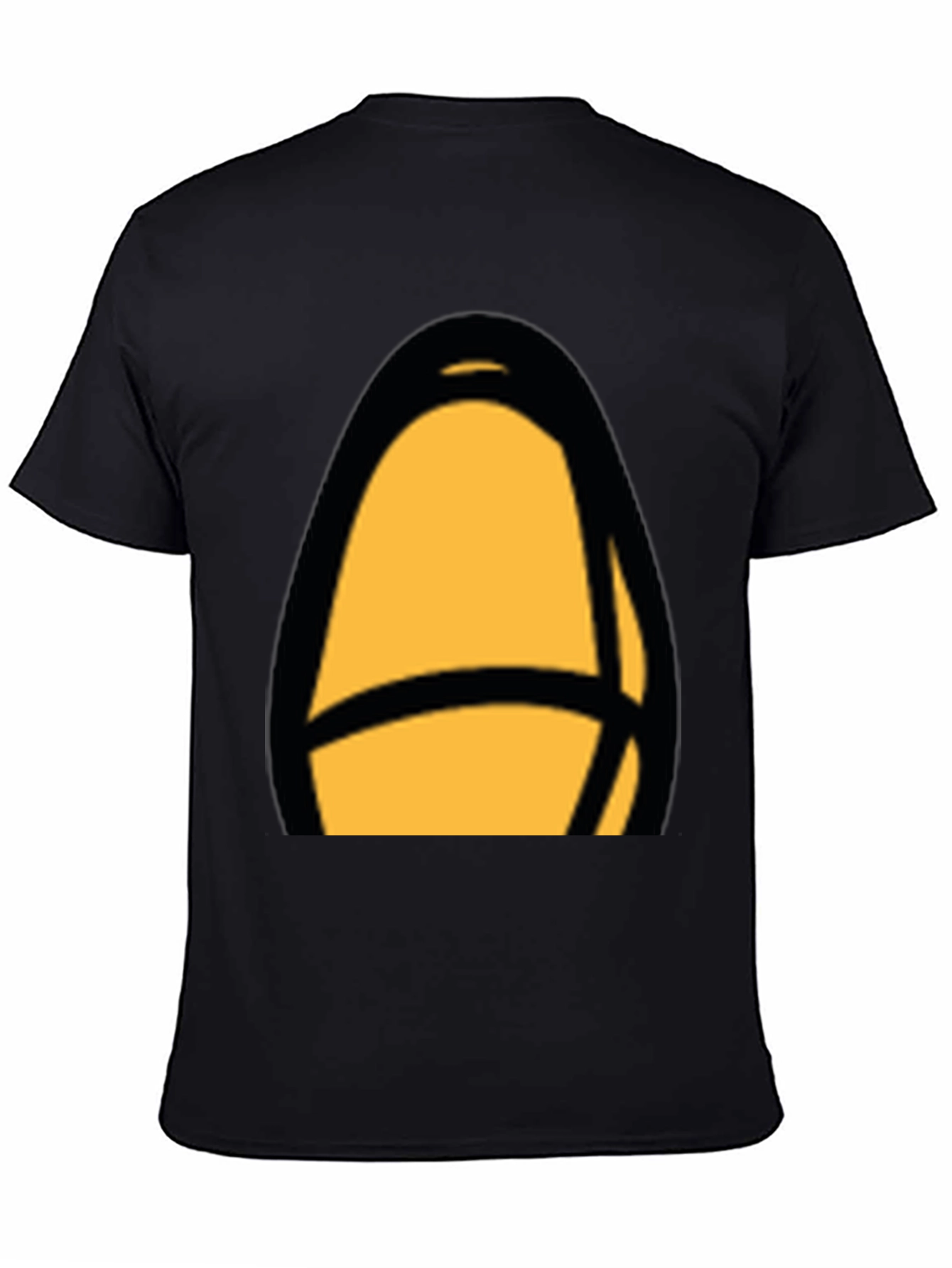 Black T-Shirt with Abstract Yellow Design
