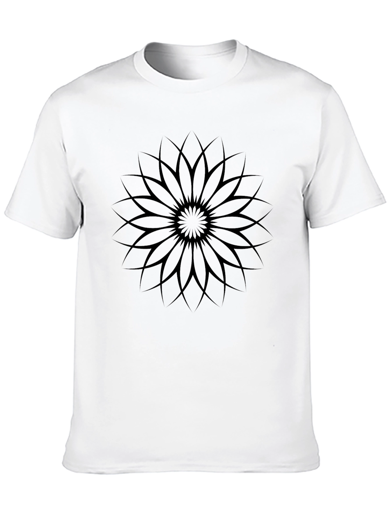 Elegant Black Flower Graphic T-Shirt