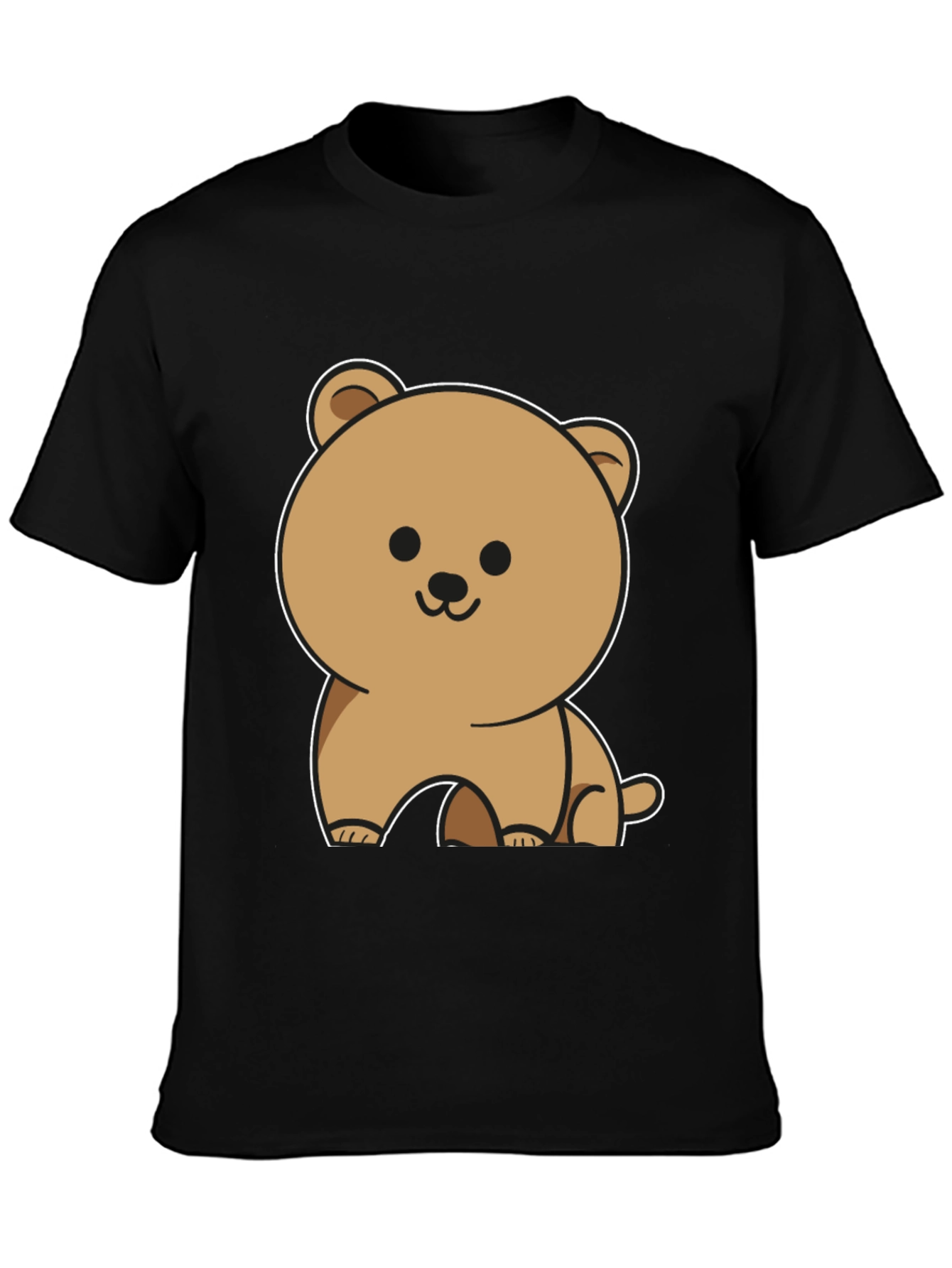 Cute Bear Graphic Tee - Mens Black T-Shirt