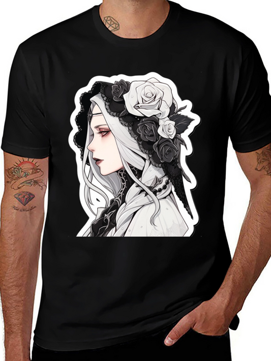 Gothic Floral T-Shirt - Anime Style