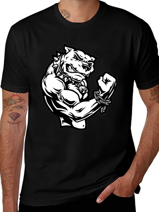 Graphic T-Shirt - Angry Dog with Muscles