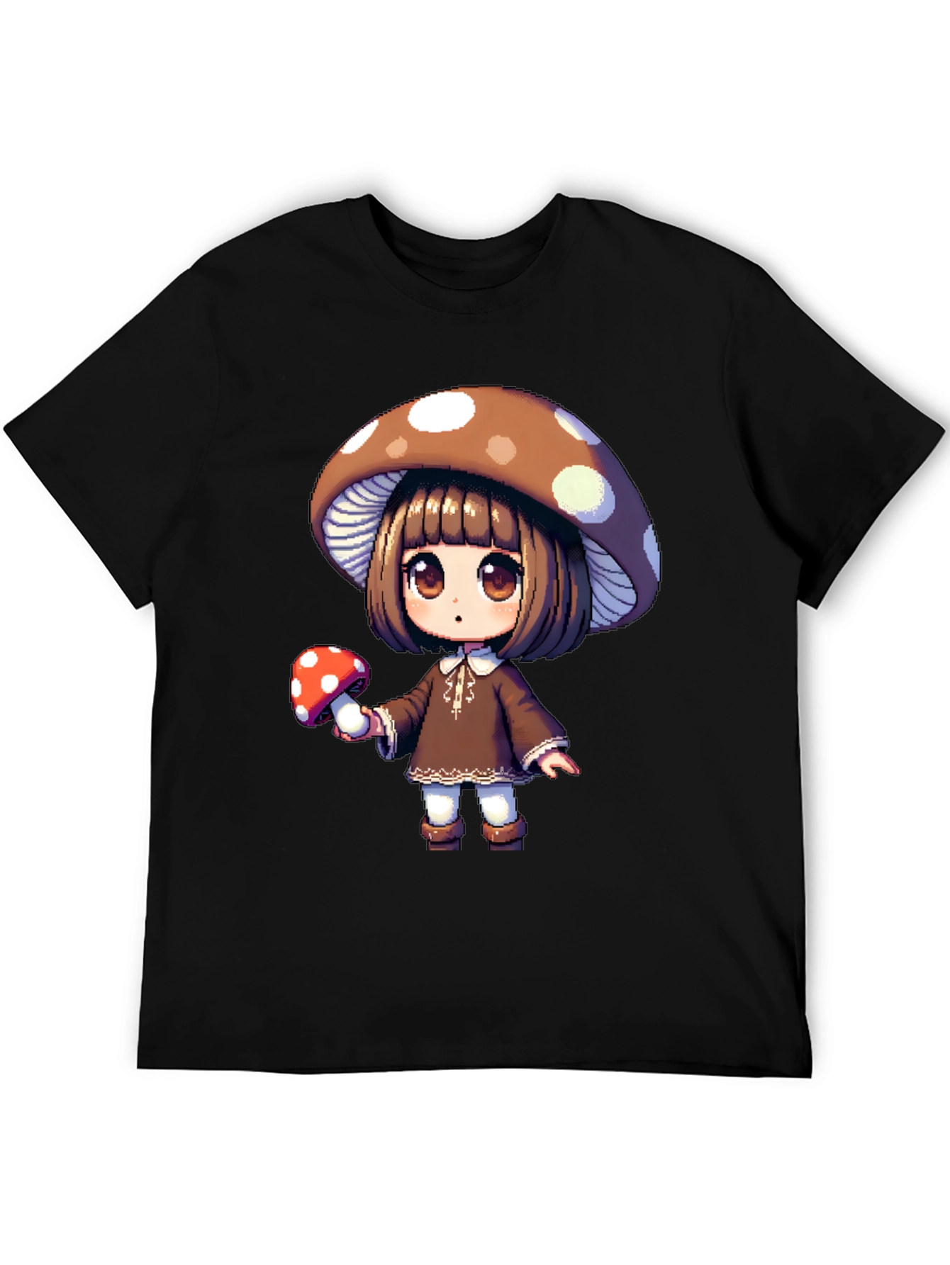 Mushroom Girl Graphic Tee - Unique Anime Style T-Shirt