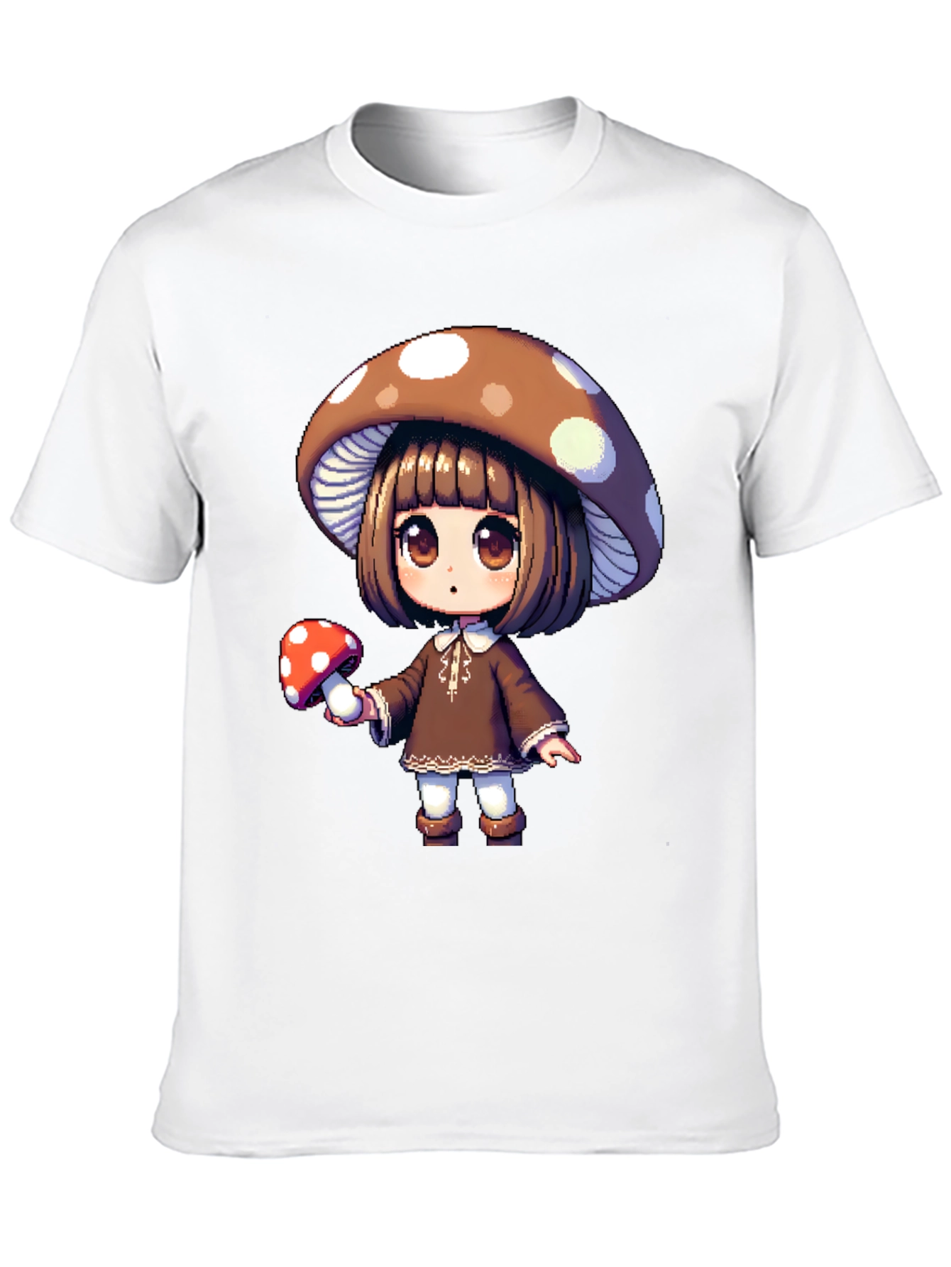 Mushroom Girl Graphic Tee - Unique Anime Style T-Shirt