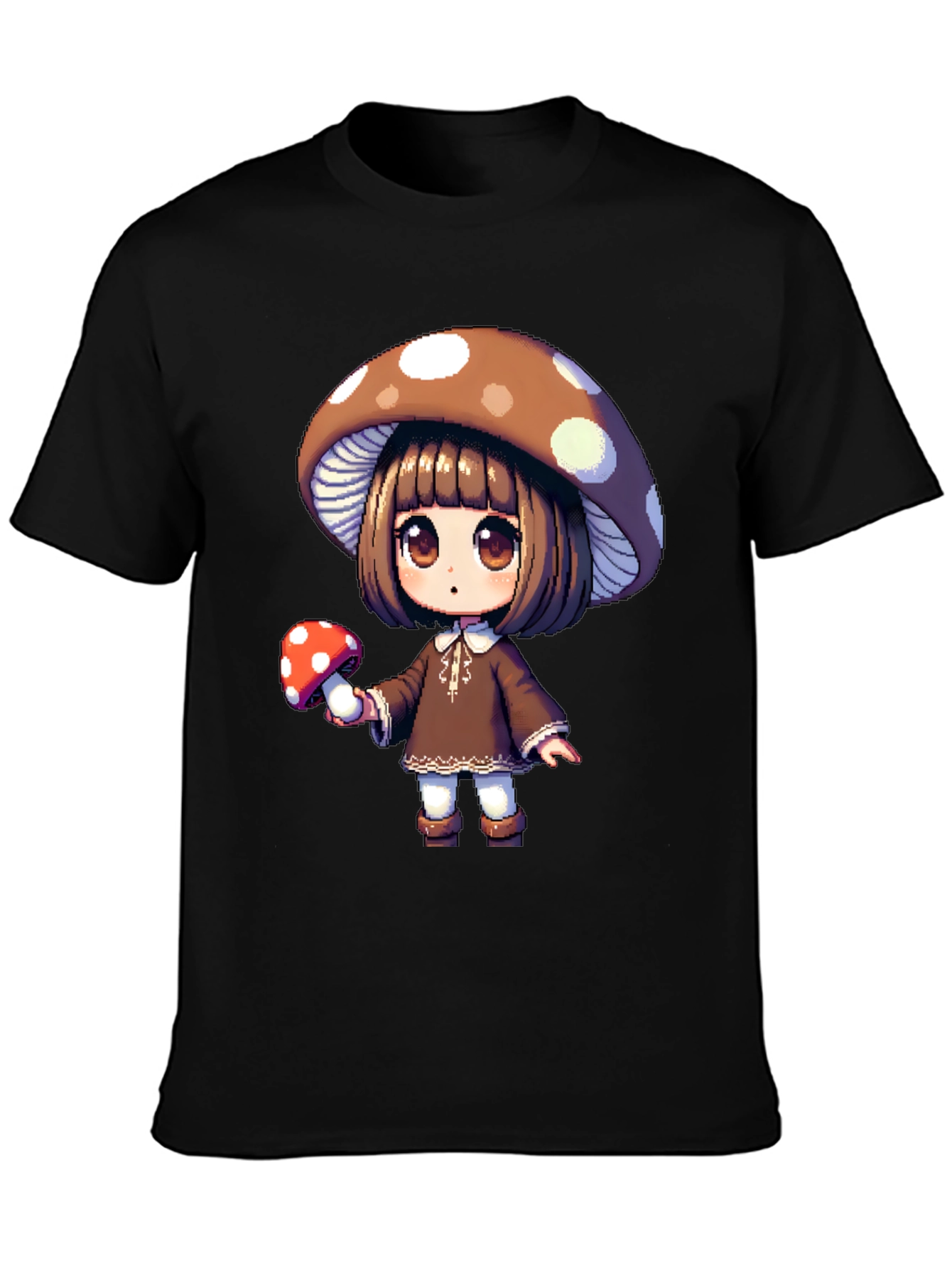 Mushroom Girl Graphic Tee - Unique Anime Style T-Shirt