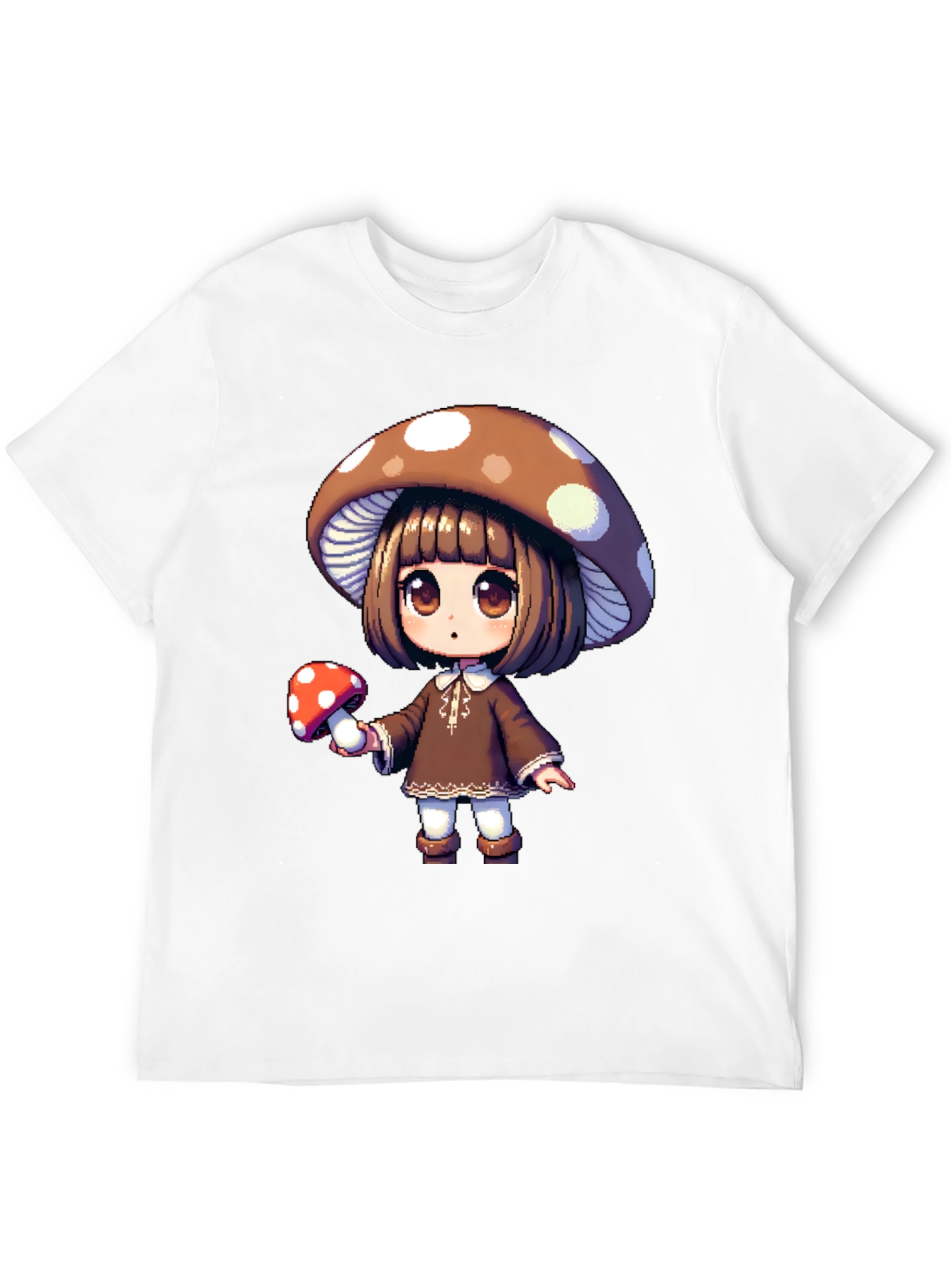 Mushroom Girl Graphic Tee - Unique Anime Style T-Shirt