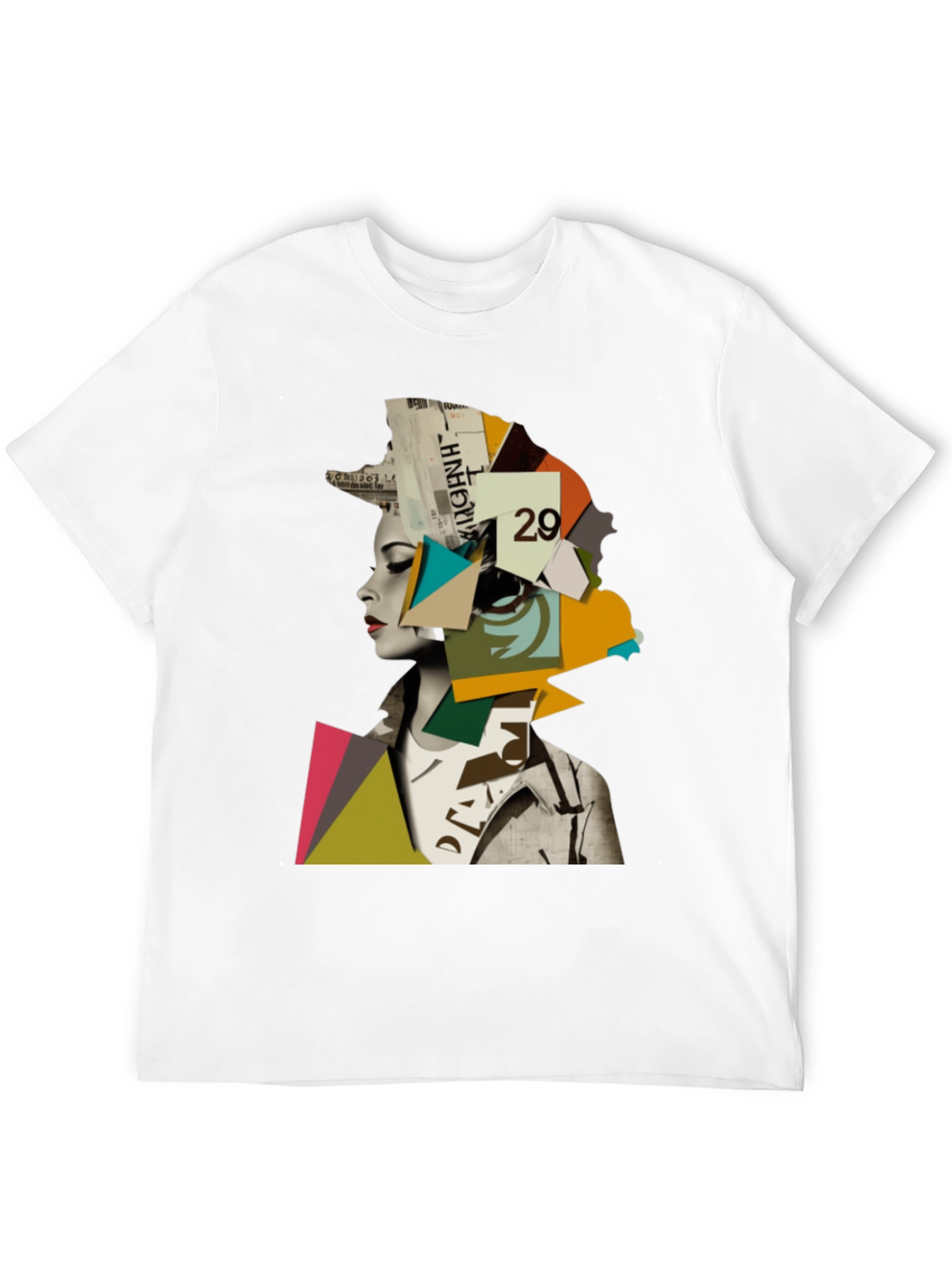 Abstract Geometric Woman Graphic Tee - Modern Art T-Shirt