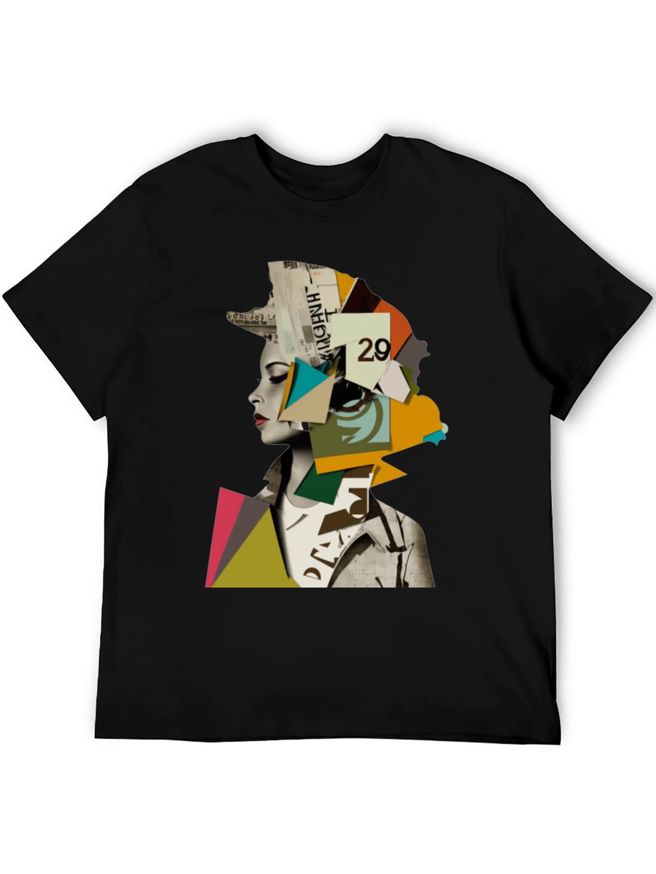 Abstract Geometric Woman Graphic Tee - Modern Art T-Shirt