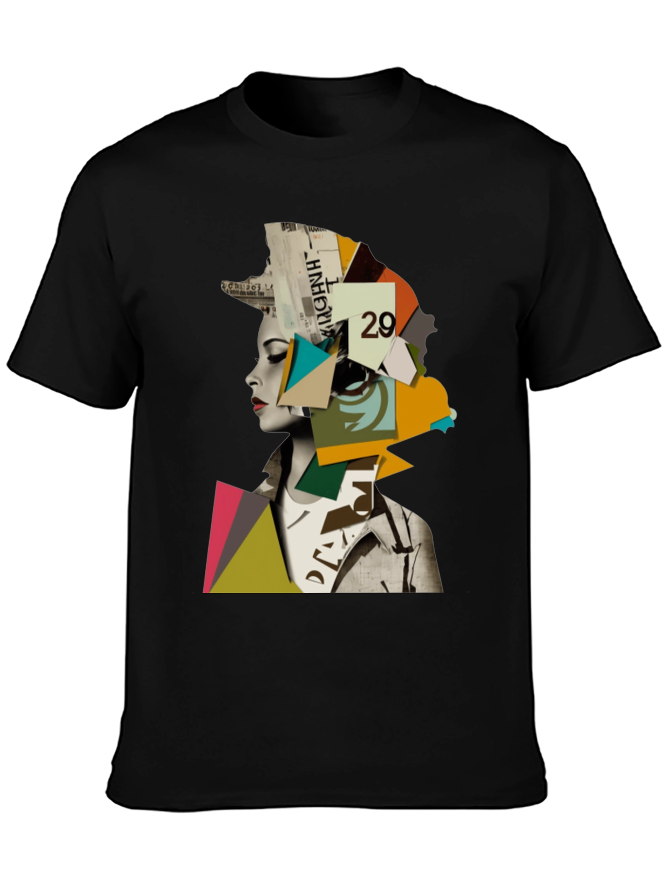 Abstract Geometric Woman Graphic Tee - Modern Art T-Shirt