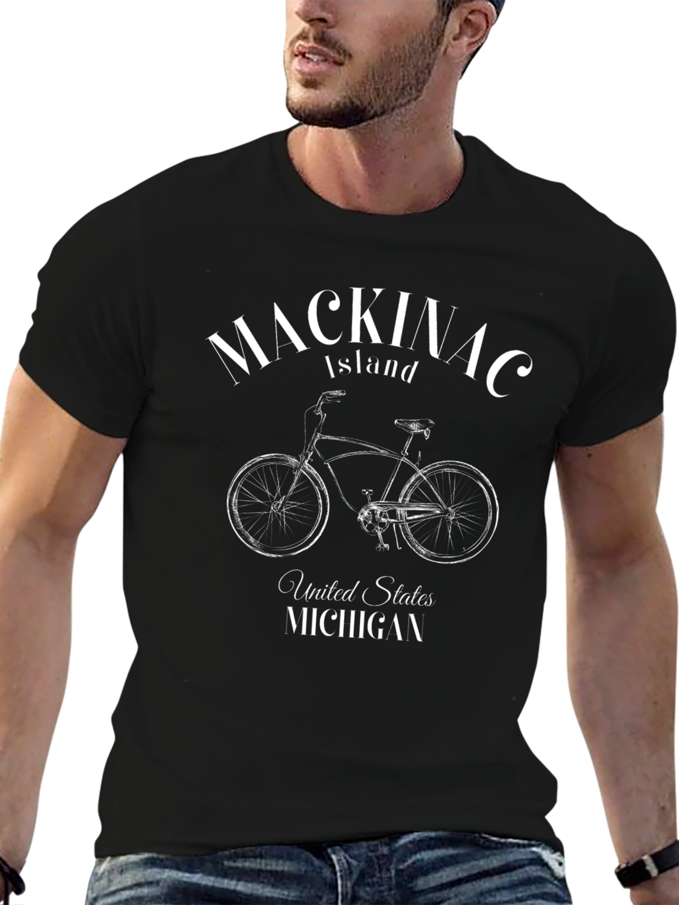 Mackinac Island Bicycle Graphic Tee - Michigan Souvenir Shirt