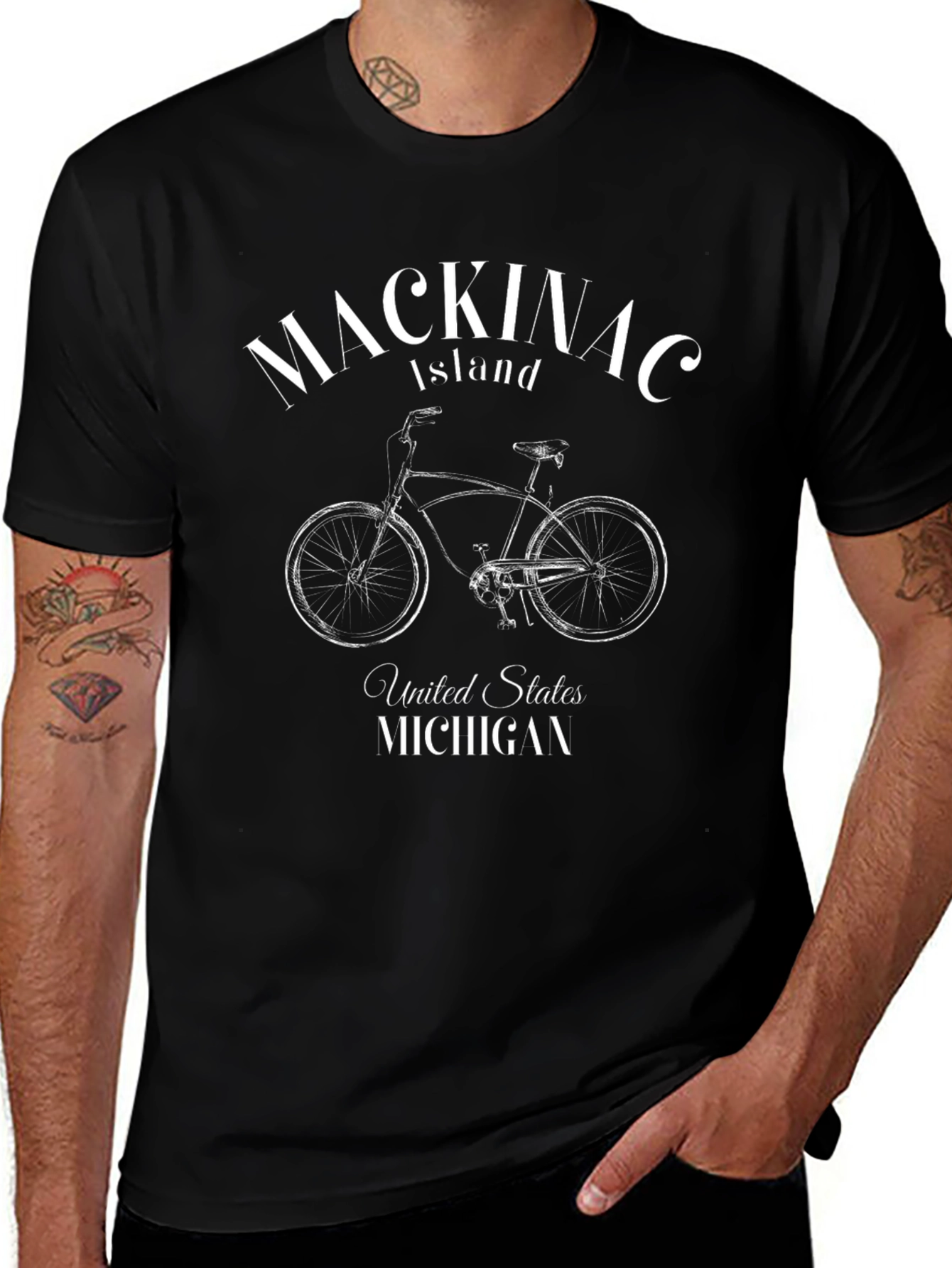 Mackinac Island Bicycle Graphic Tee - Michigan Souvenir Shirt