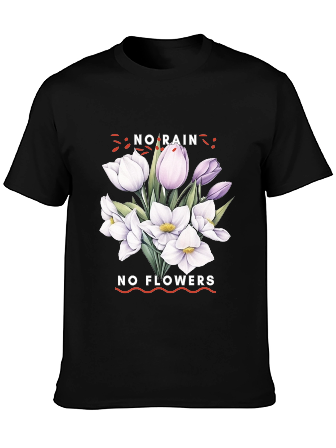 No Rain No Flowers Graphic Tee - Black