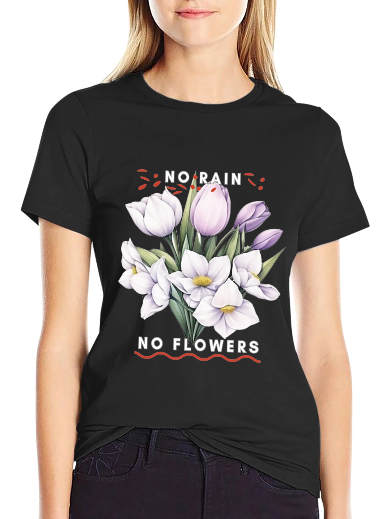 No Rain No Flowers Graphic Tee - Black