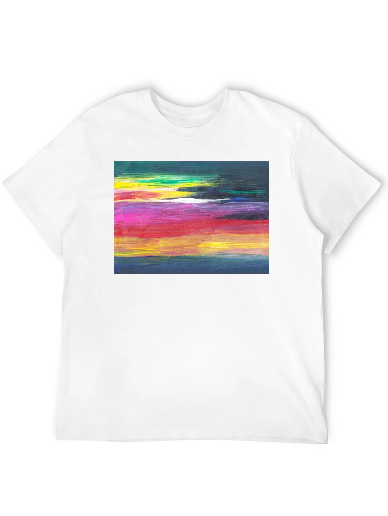 Abstract Art Graphic Tee - Black Crew Neck