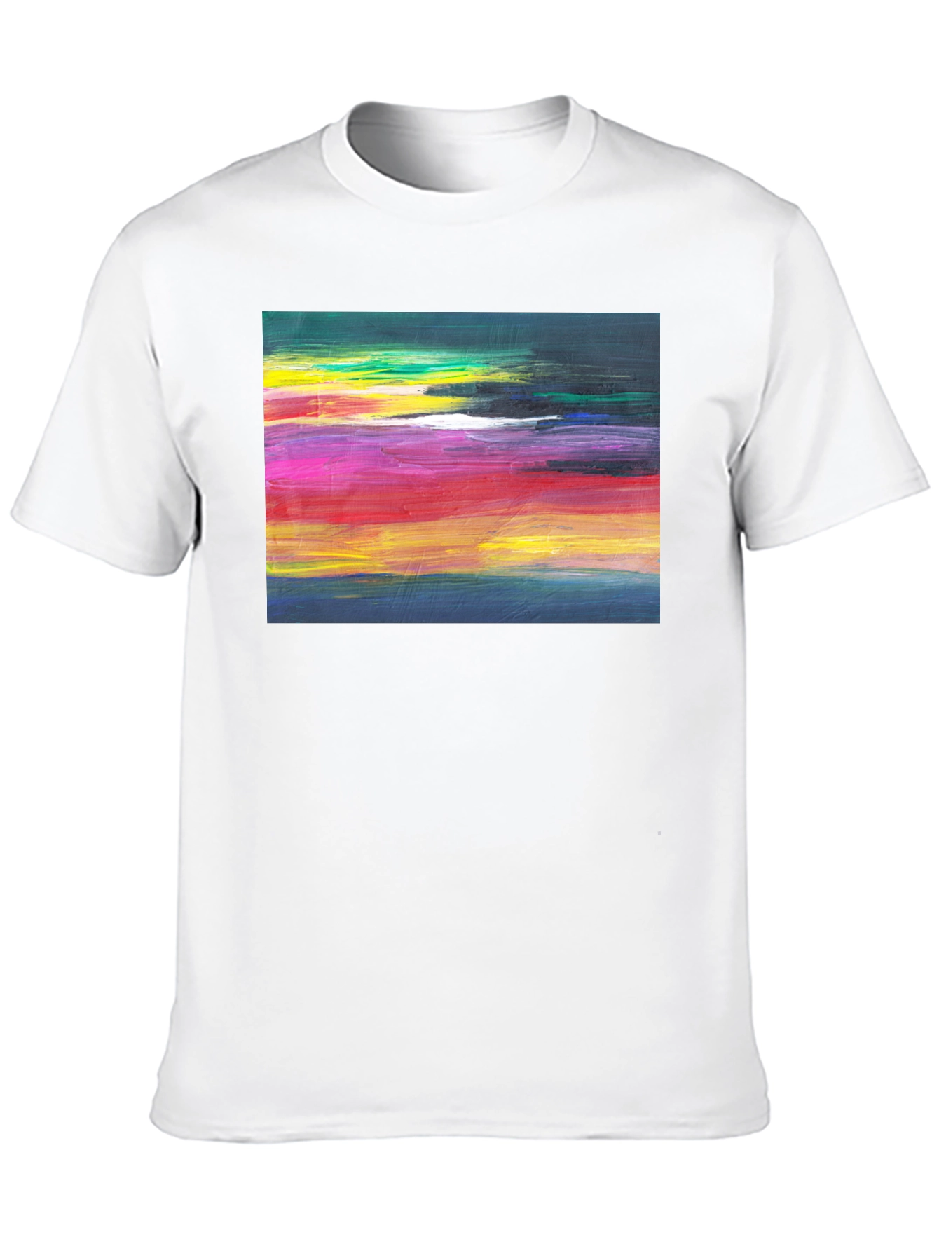 Abstract Art Graphic Tee - Black Crew Neck