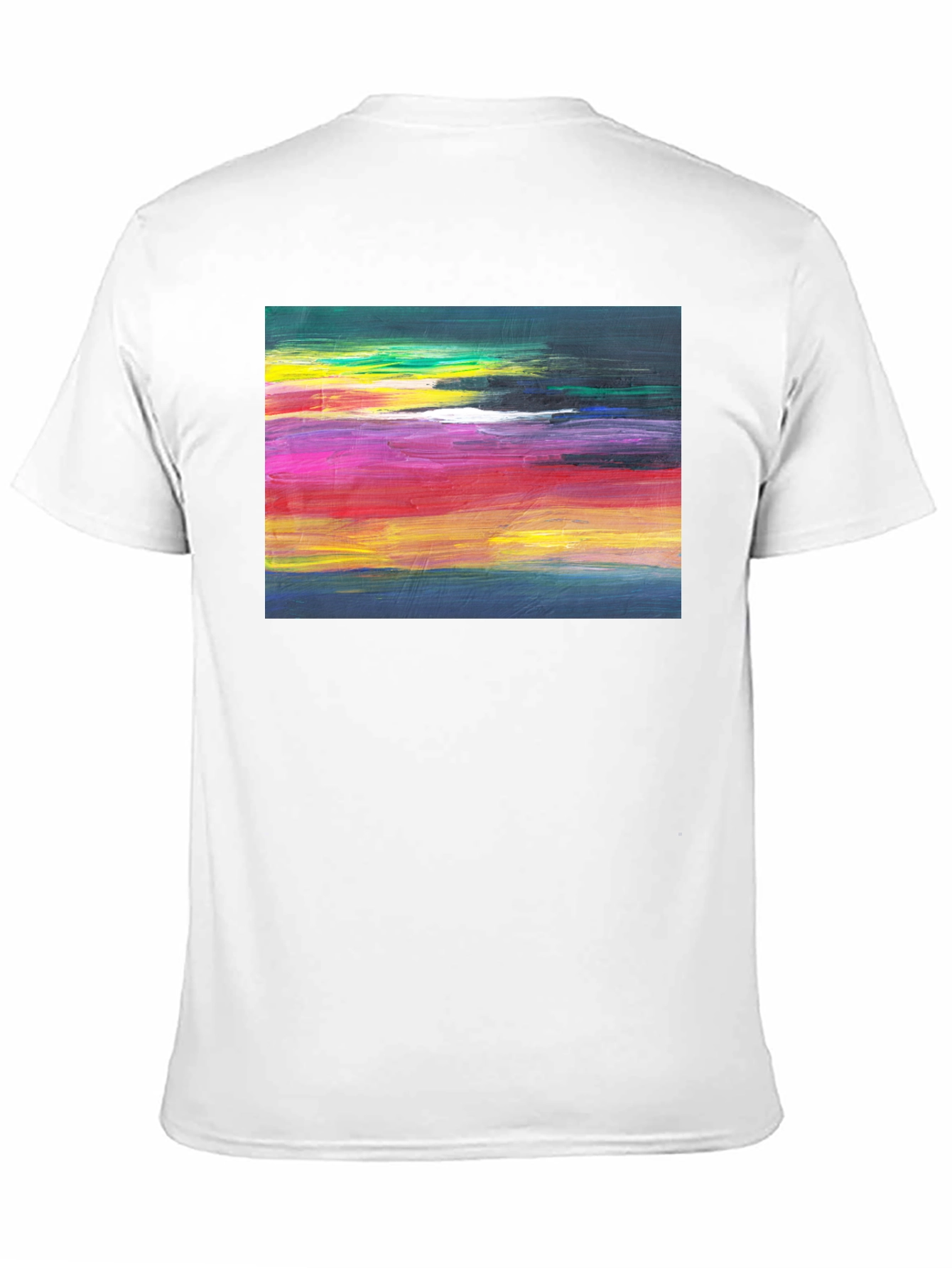 Abstract Art Graphic Tee - Black Crew Neck