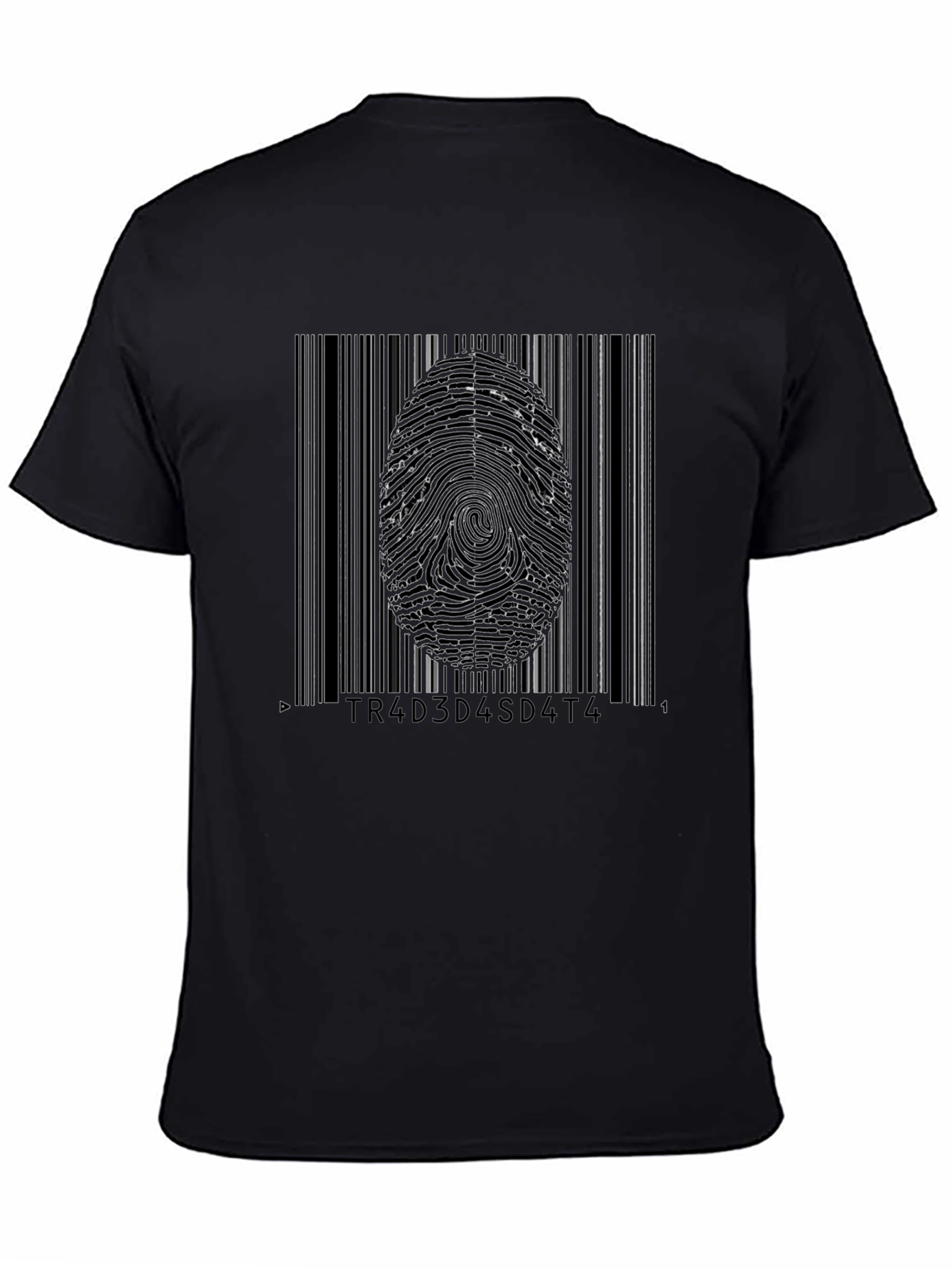 Barcode Fingerprint Graphic Tee - Tech Style Shirt