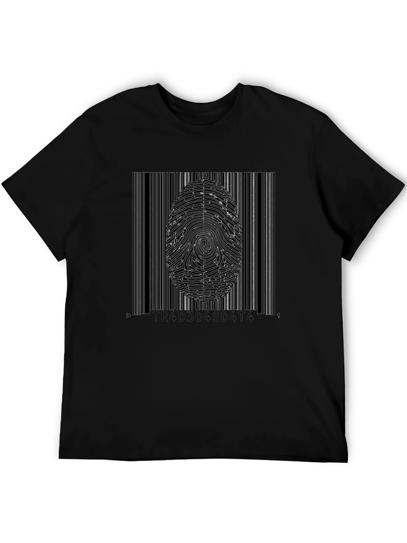 Barcode Fingerprint Graphic Tee - Tech Style Shirt