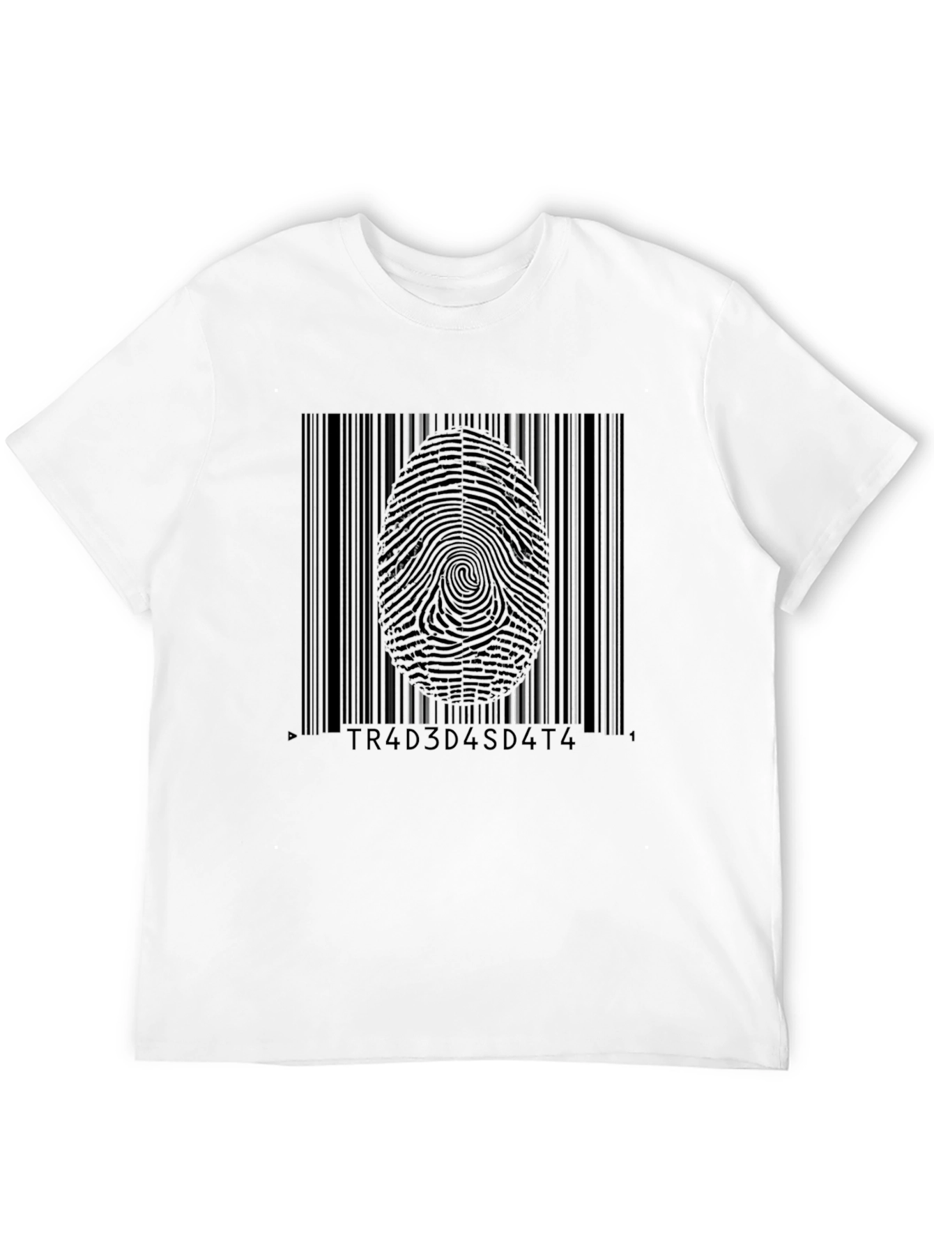 Barcode Fingerprint Graphic Tee - Tech Style Shirt