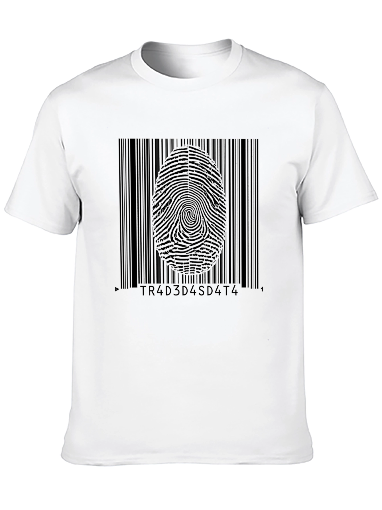 Barcode Fingerprint Graphic Tee - Tech Style Shirt