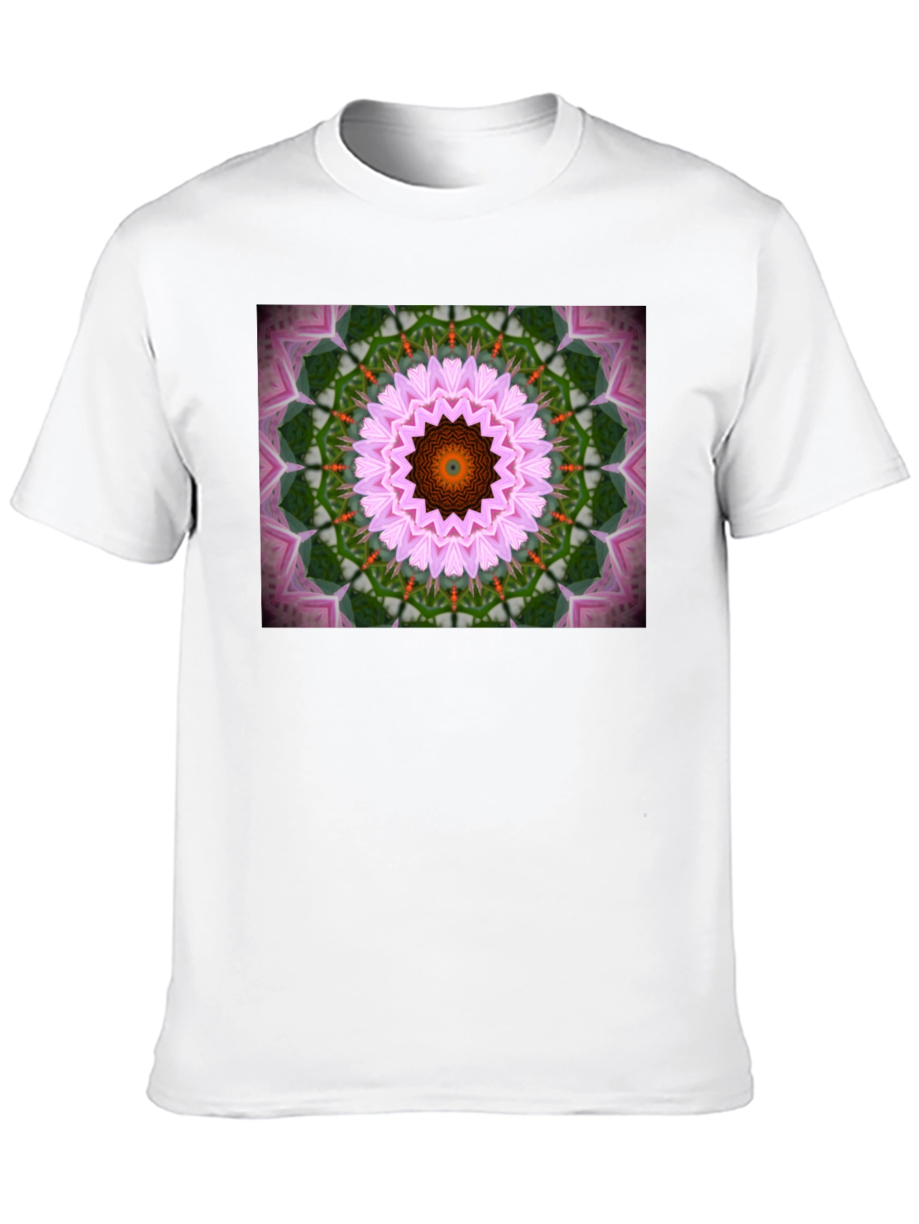 Kaleidoscope Floral Print Black T-Shirt