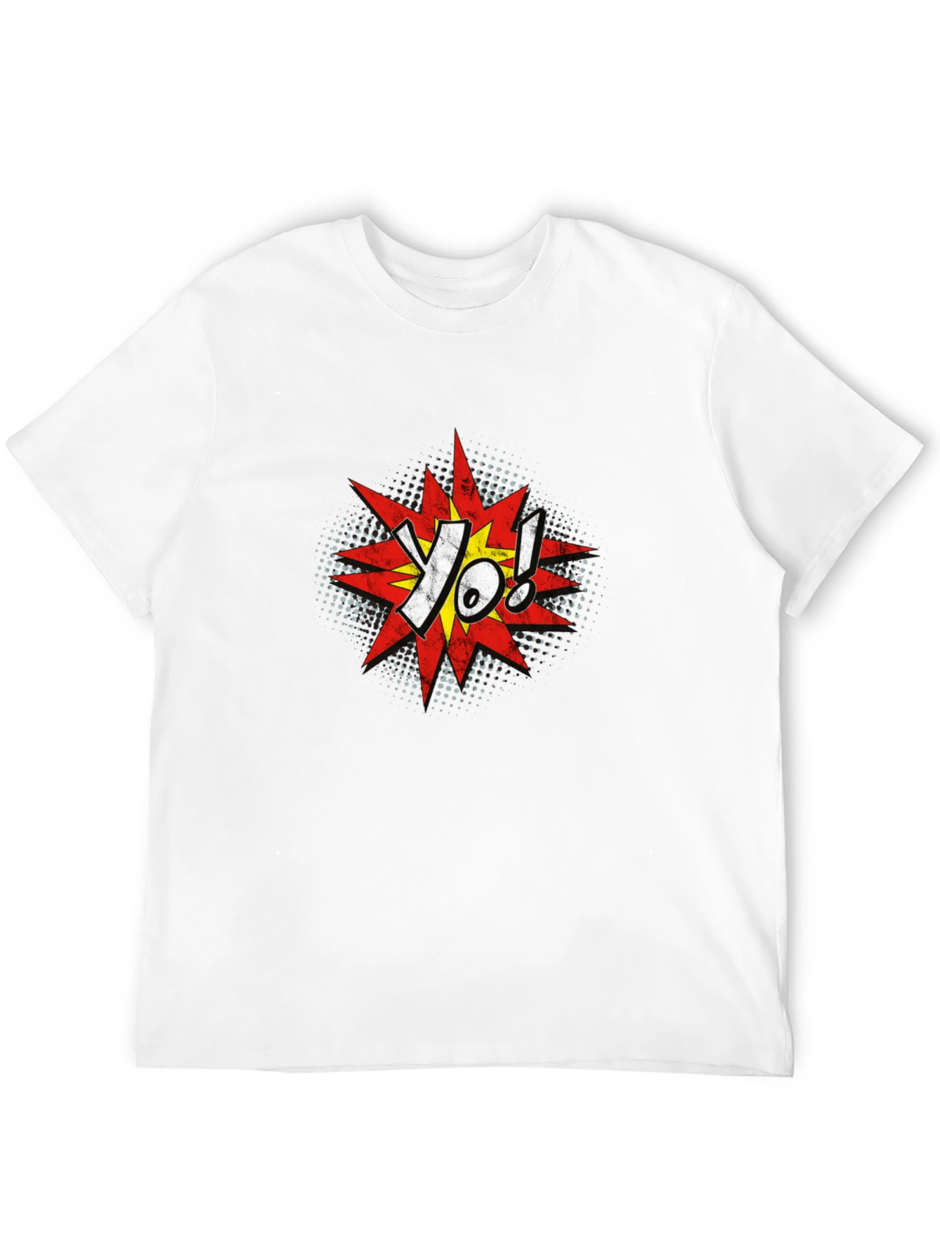 Yo! Comic Style Graphic T-Shirt - Black
