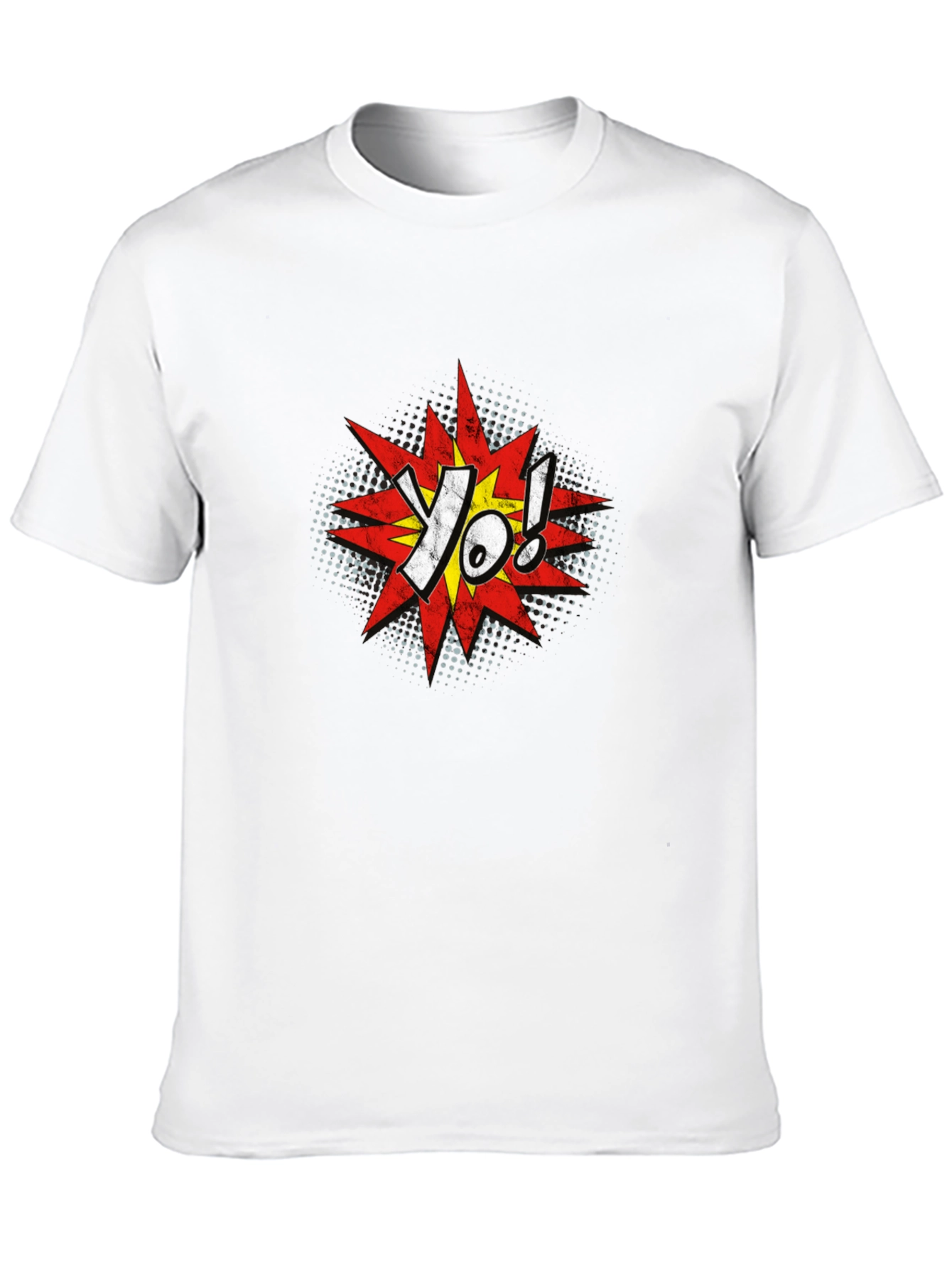 Yo! Comic Style Graphic T-Shirt - Black