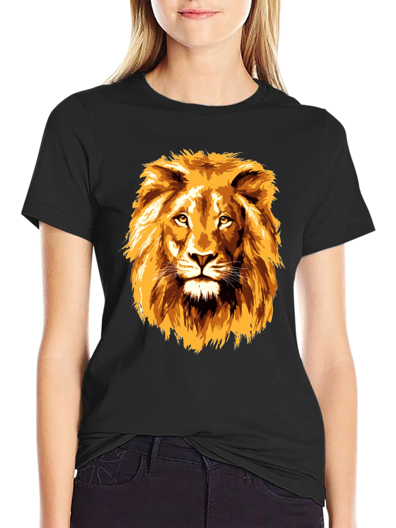 Lion Graphic Tee - Bold Animal Print Shirt