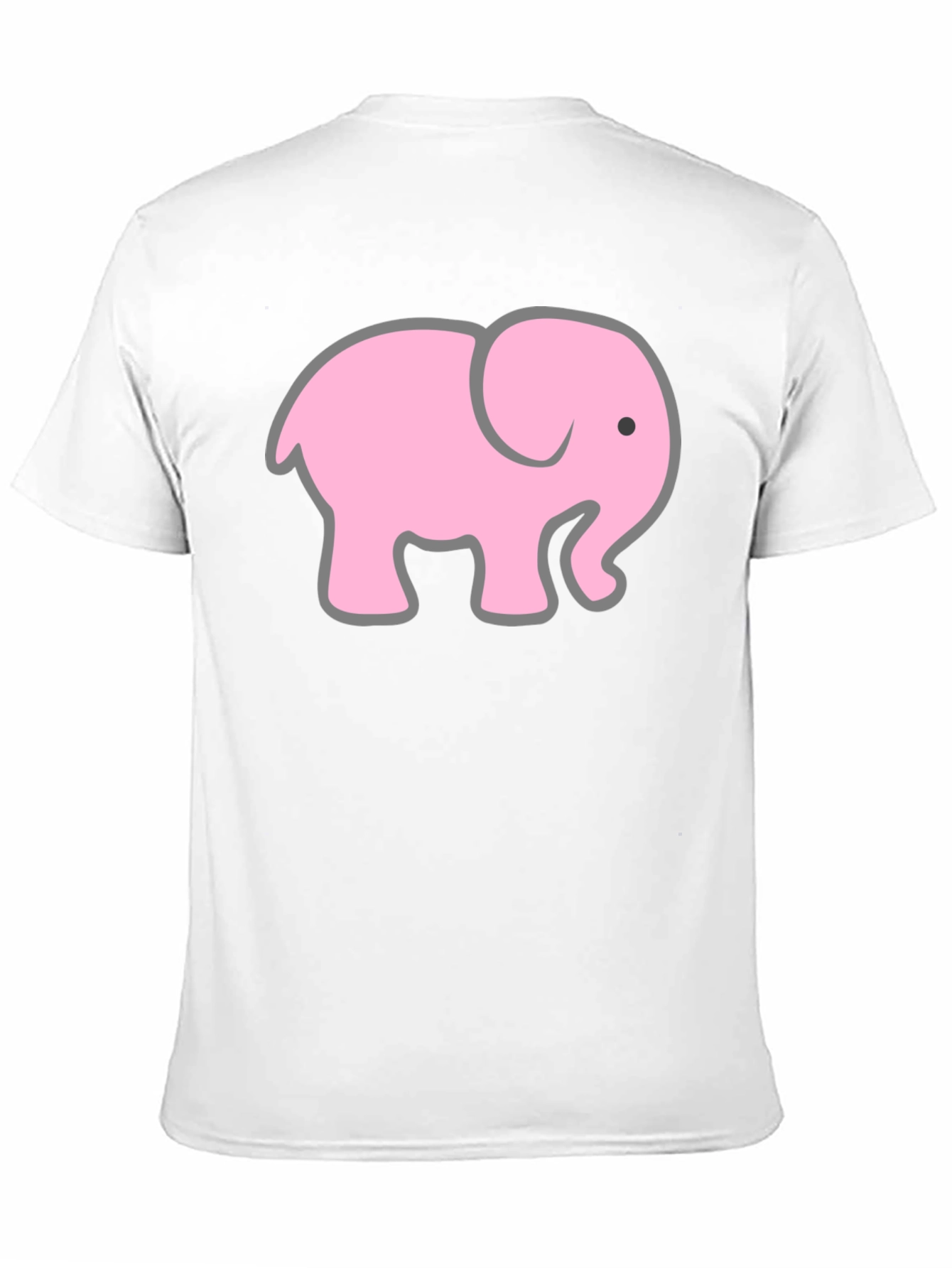 Black T-Shirt with Pink Elephant Graphic