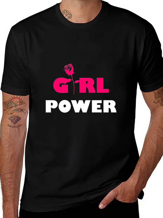 Girl Power T-Shirt - Rose Graphic Tee