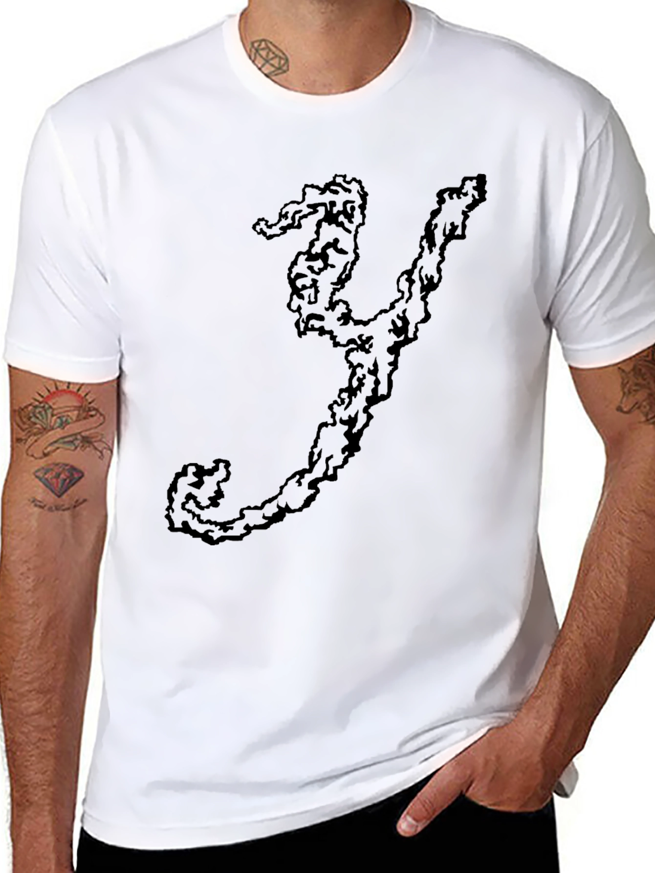 Abstract Y Print Black Tee