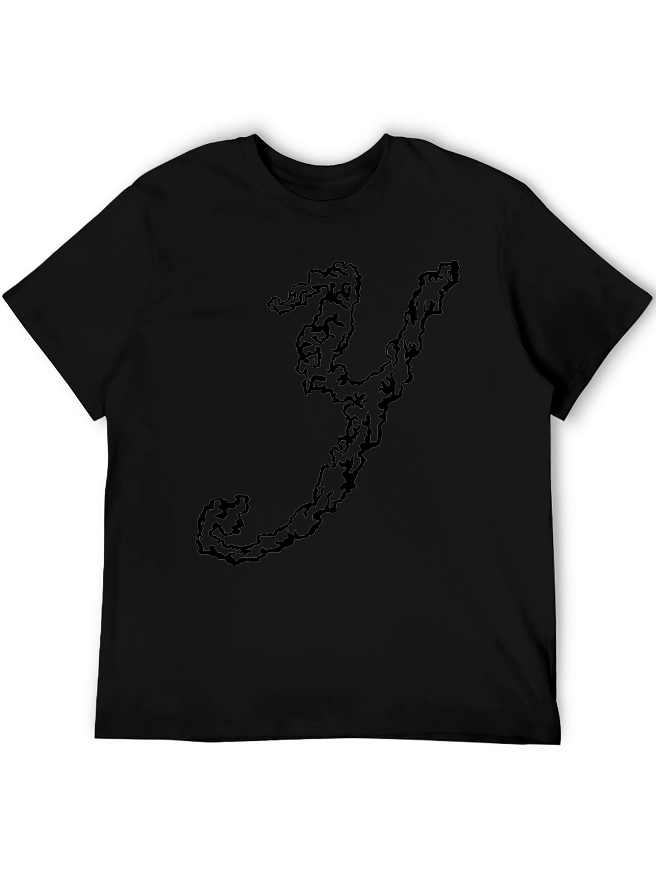 Abstract Y Print Black Tee