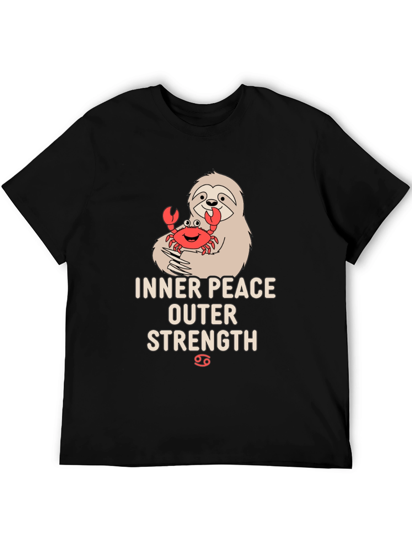 Inner Peace Outer Strength Sloth & Crab Graphic Tee