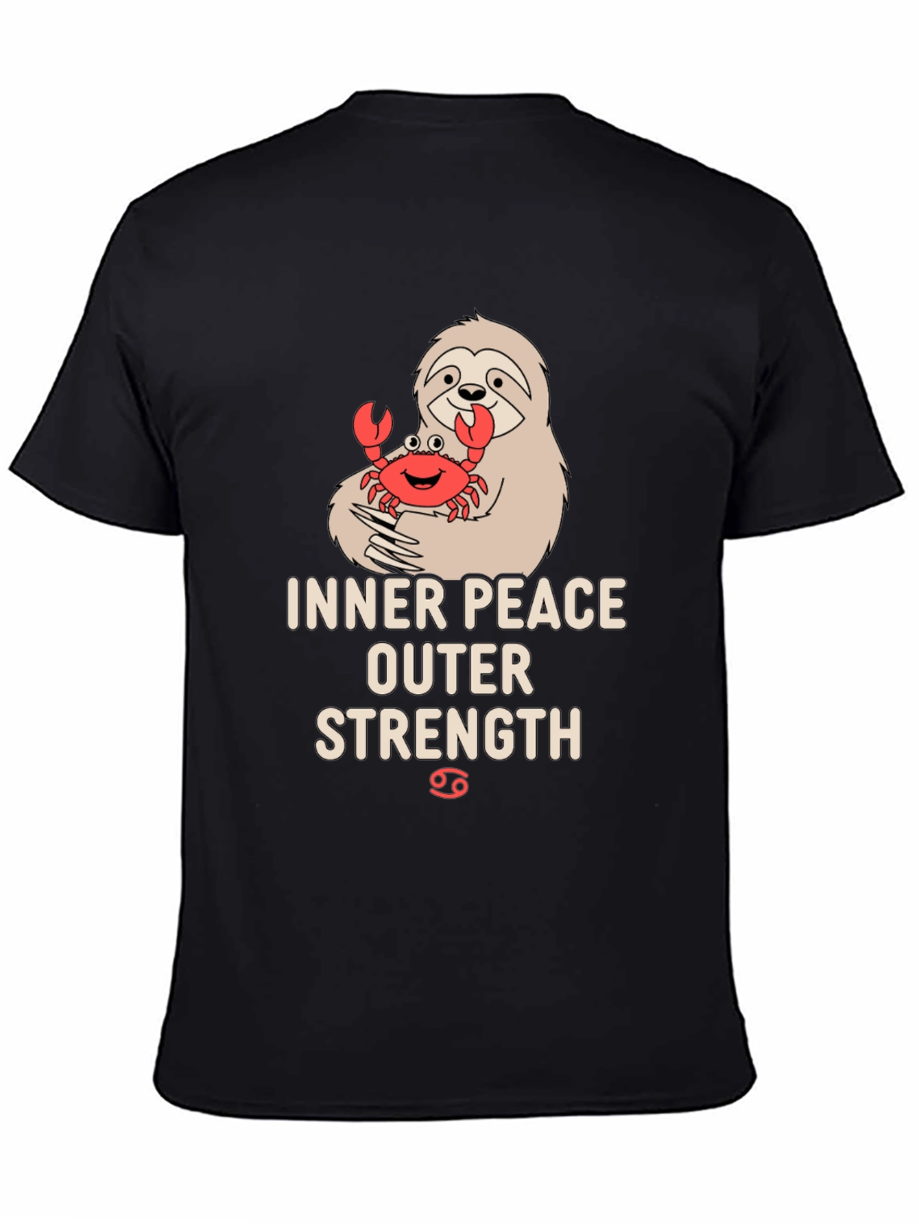 Inner Peace Outer Strength Sloth & Crab Graphic Tee