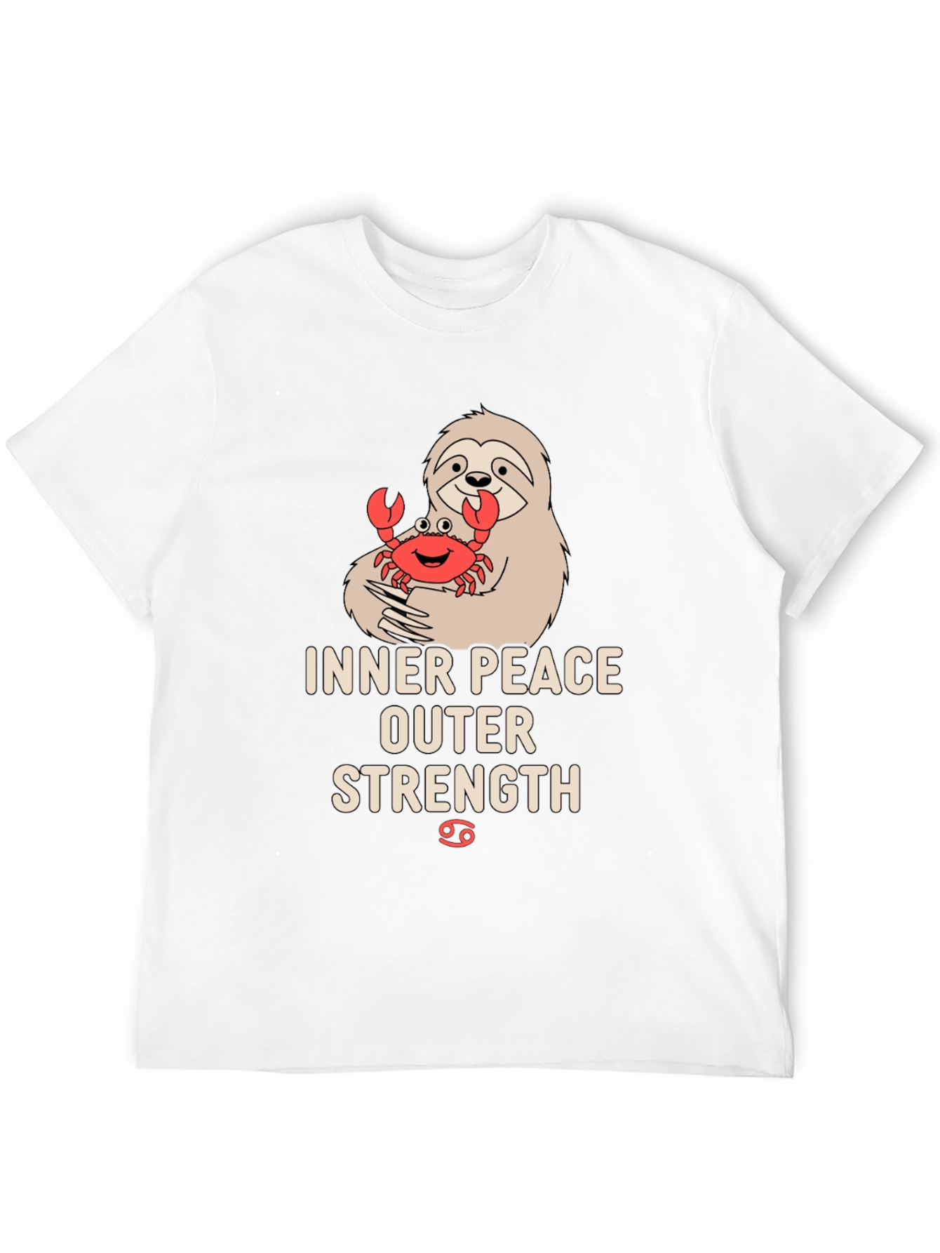 Inner Peace Outer Strength Sloth & Crab Graphic Tee
