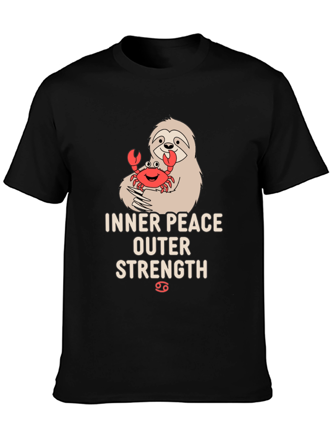Inner Peace Outer Strength Sloth & Crab Graphic Tee