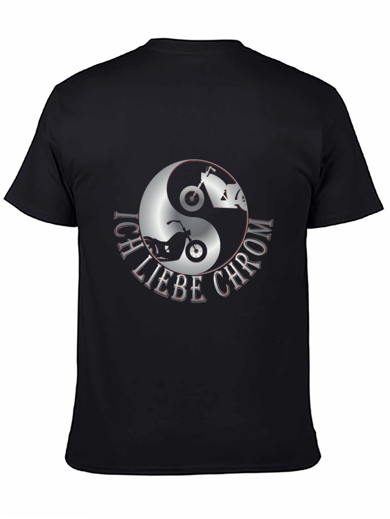 Ich Liebe Chrom Motorcycle Yin Yang Graphic Tee