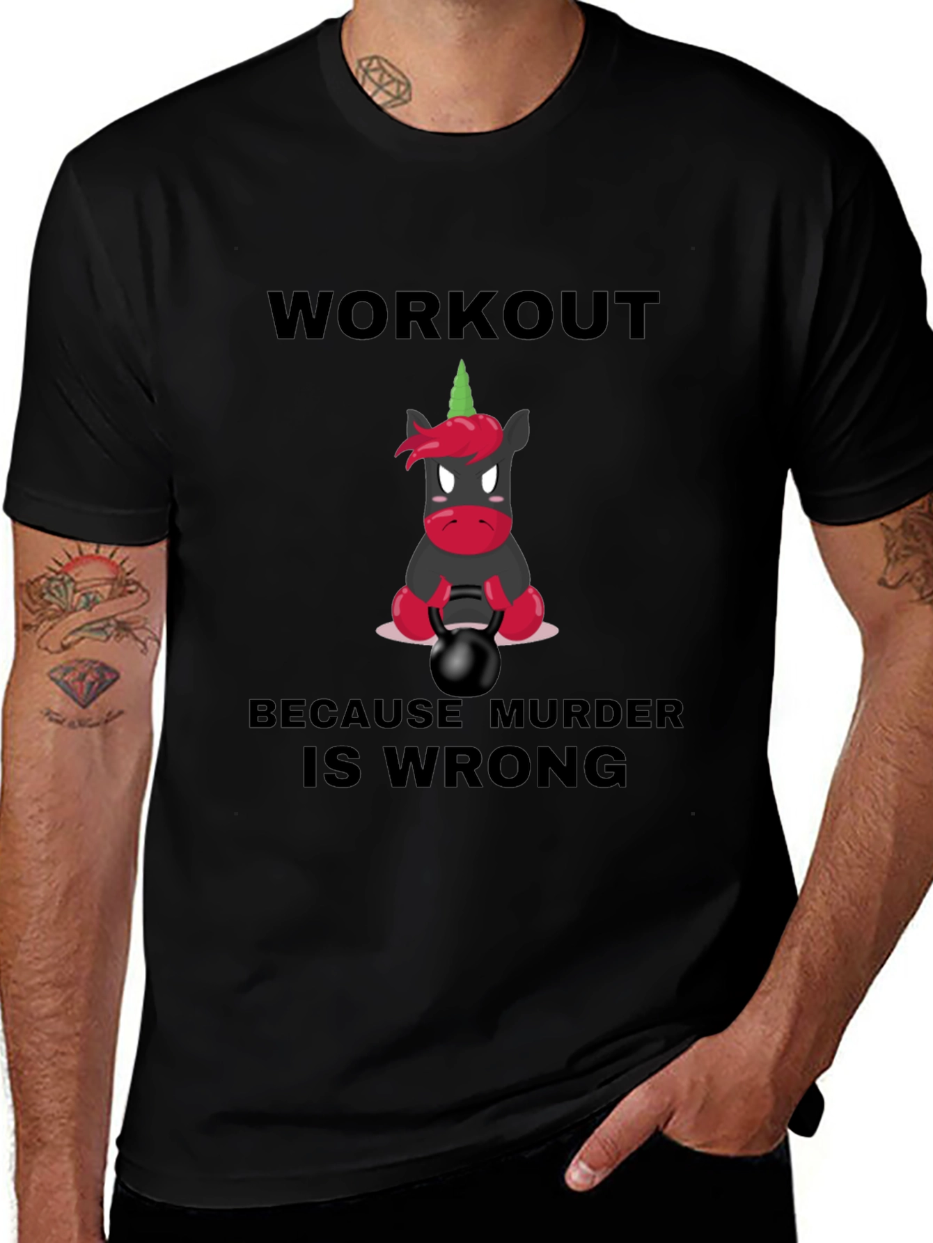 Workout Because Murder Is Wrong Graphic Tee